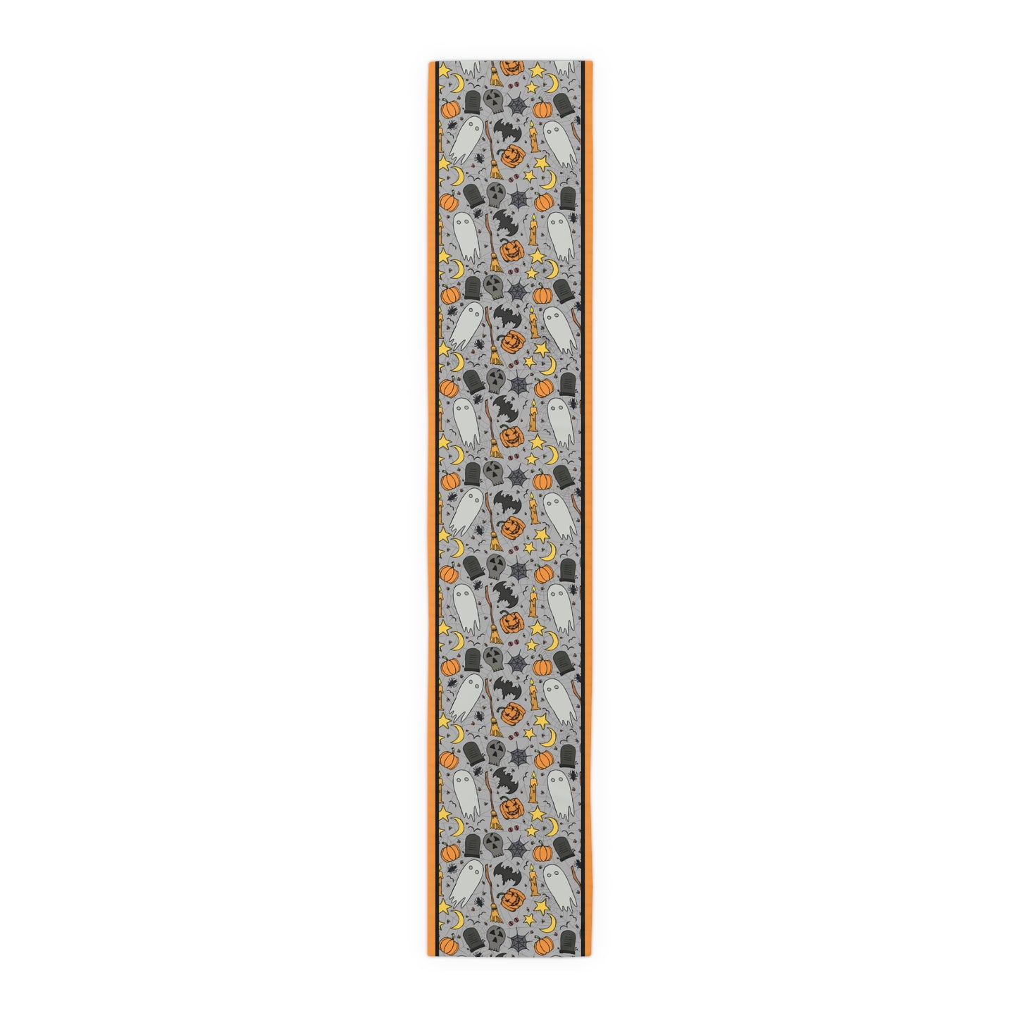Halloween Fun Table Runner - 16" x 72" or 16" x 90" Size Options - Halloween Table Runner, Halloween Design Table Setting, Halloween Party Decor - Cotton Twill or Polyester choices