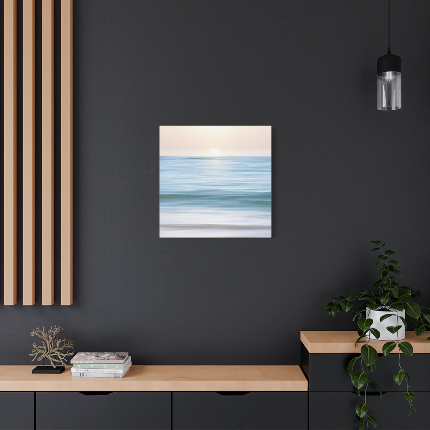 Coastal Cottage Sunset Canvas Art Wall Print - Multiple Sizing Options- Serene Ocean Canvas Wall Art, Coastal Decor, Beach House Wall Art, Living Room Decor, Gift for Ocean Lovers