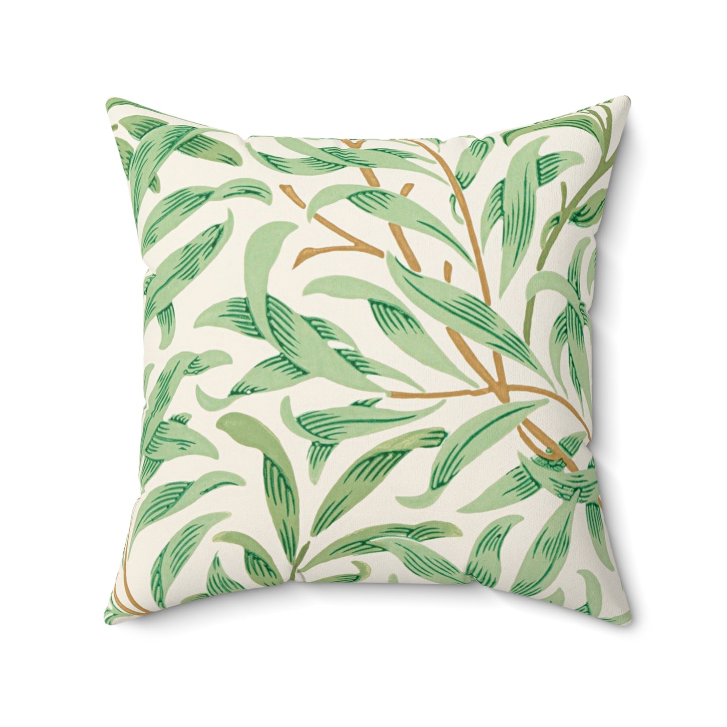 Willow Boughs Printed Square Pillow Cover with Insert - Multiple Sizes (14"x14", 16"x16", 18"x18", 20"x20"), Includes insert and zipper closure