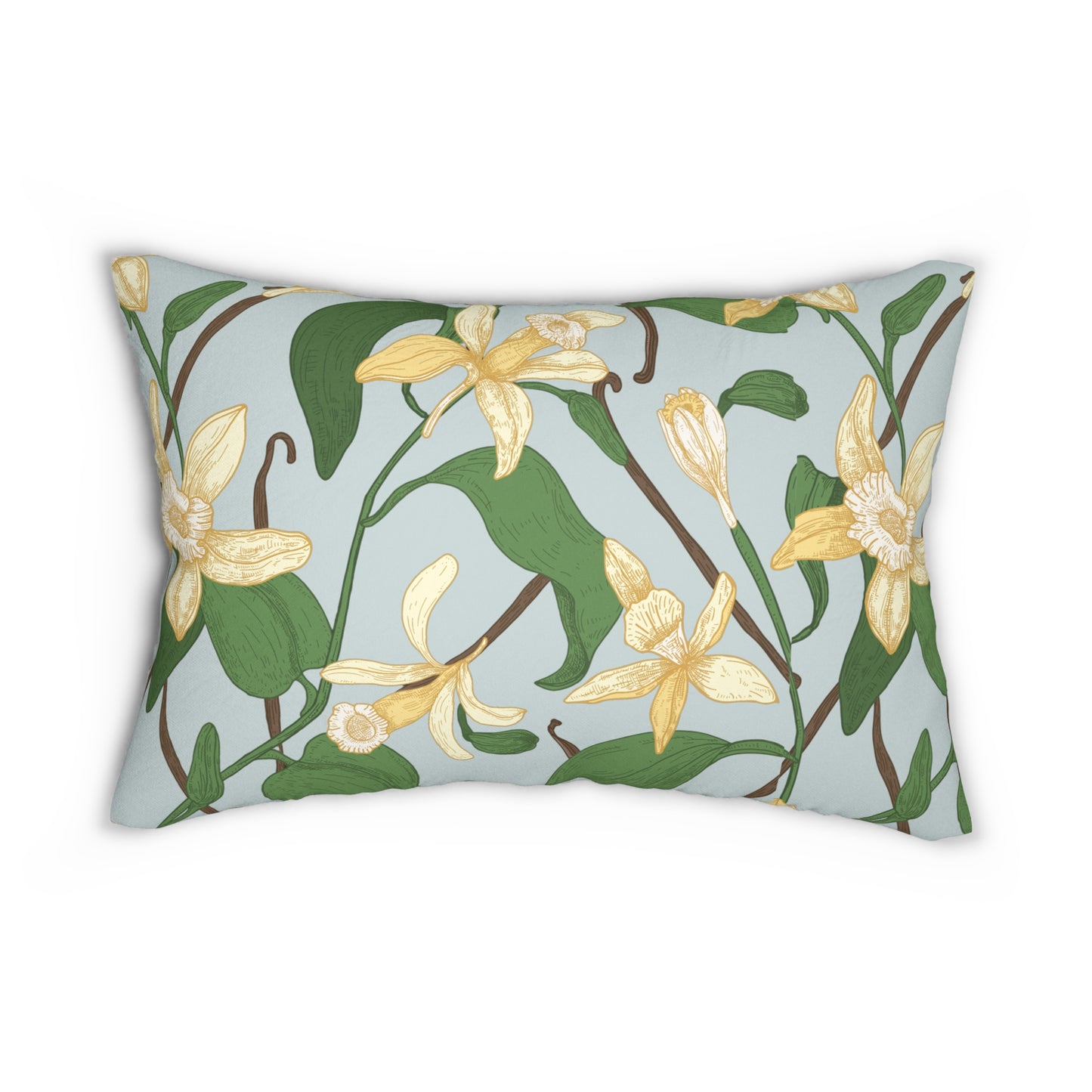 Vanilla Bean Printed Lumbar Pillow with Insert (20" x 14") - Includes insert and zipper closure