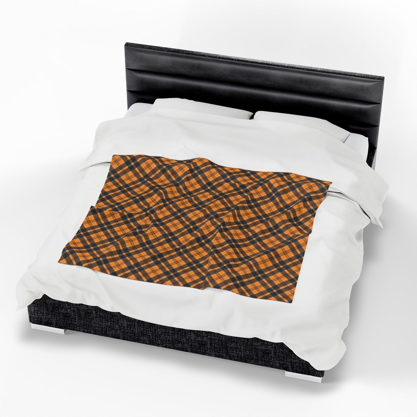 Halloween Plaid Velveteen Plush Blanket - Multiple Sizes (30"x40", 50"x60", 60"x80") Warm Throw for Fall Decor, Perfect Gift for Home, Halloween & Thanksgiving Throw Blanket