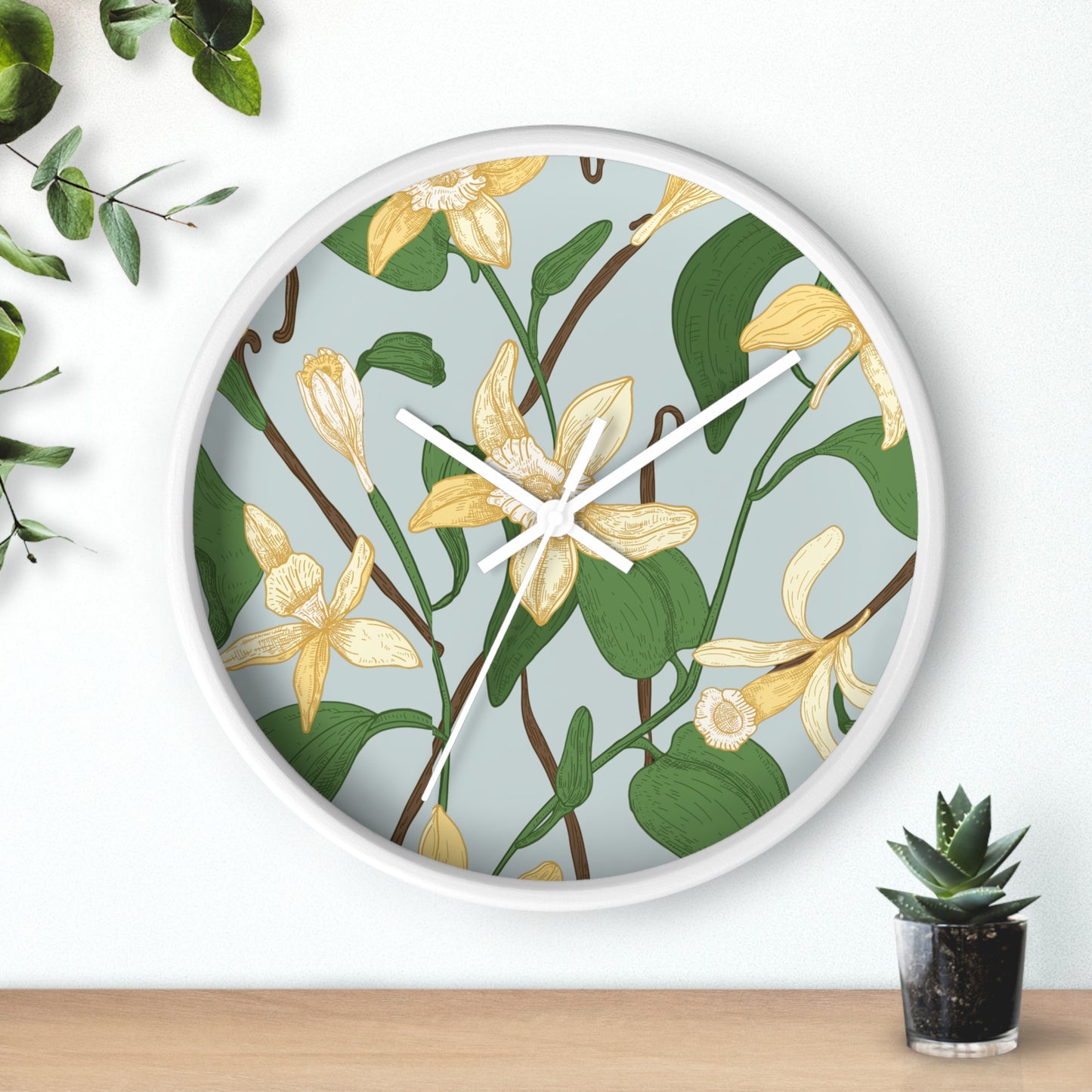 Vanilla Bean Wall Clock - Select from Black, White or Natural Wood Color