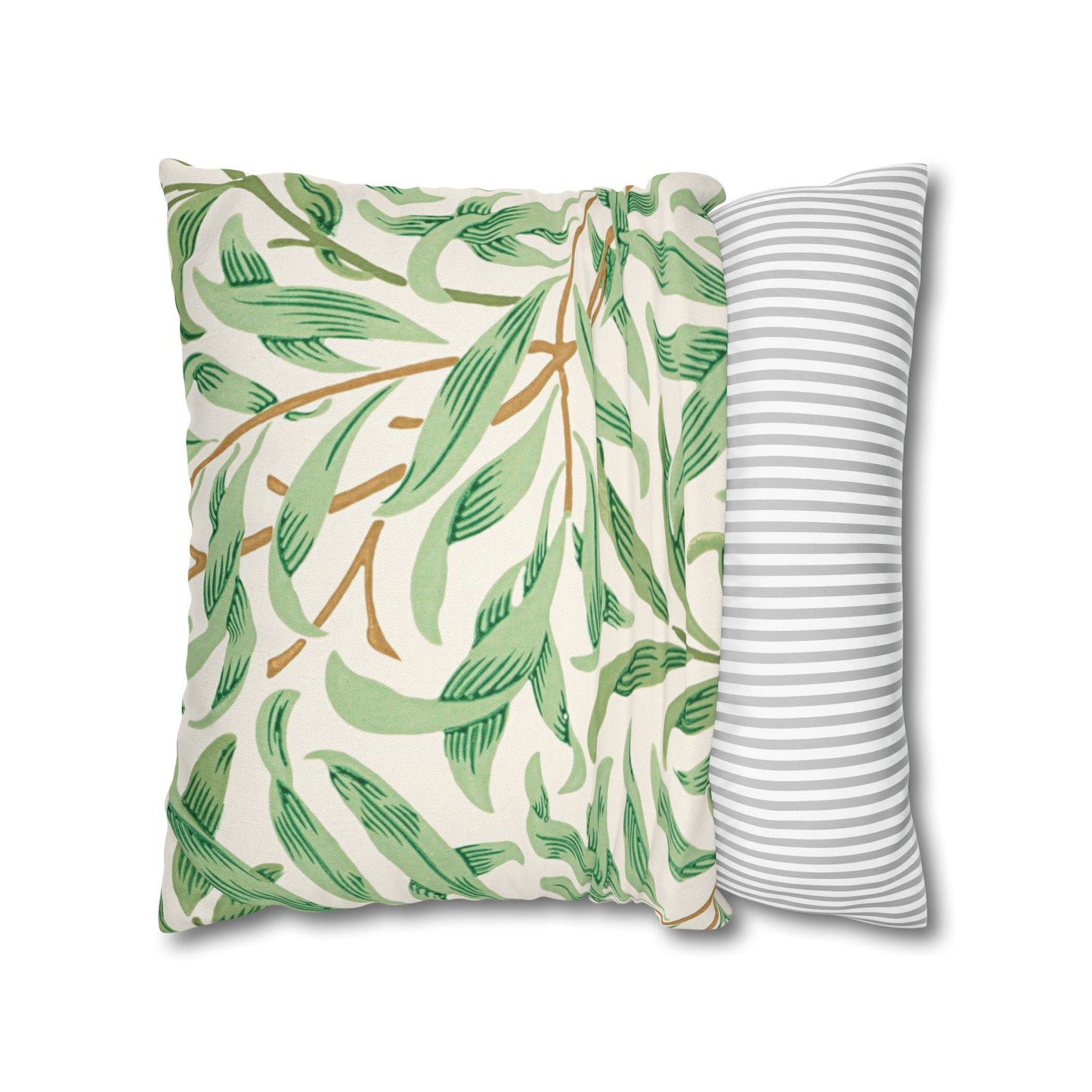 Willow Boughs Printed Square Pillow Cover (No Insert) - Multiple Sizes (14"x14", 16"x16", 18"x18", 20"x20"), Includes zipper closure