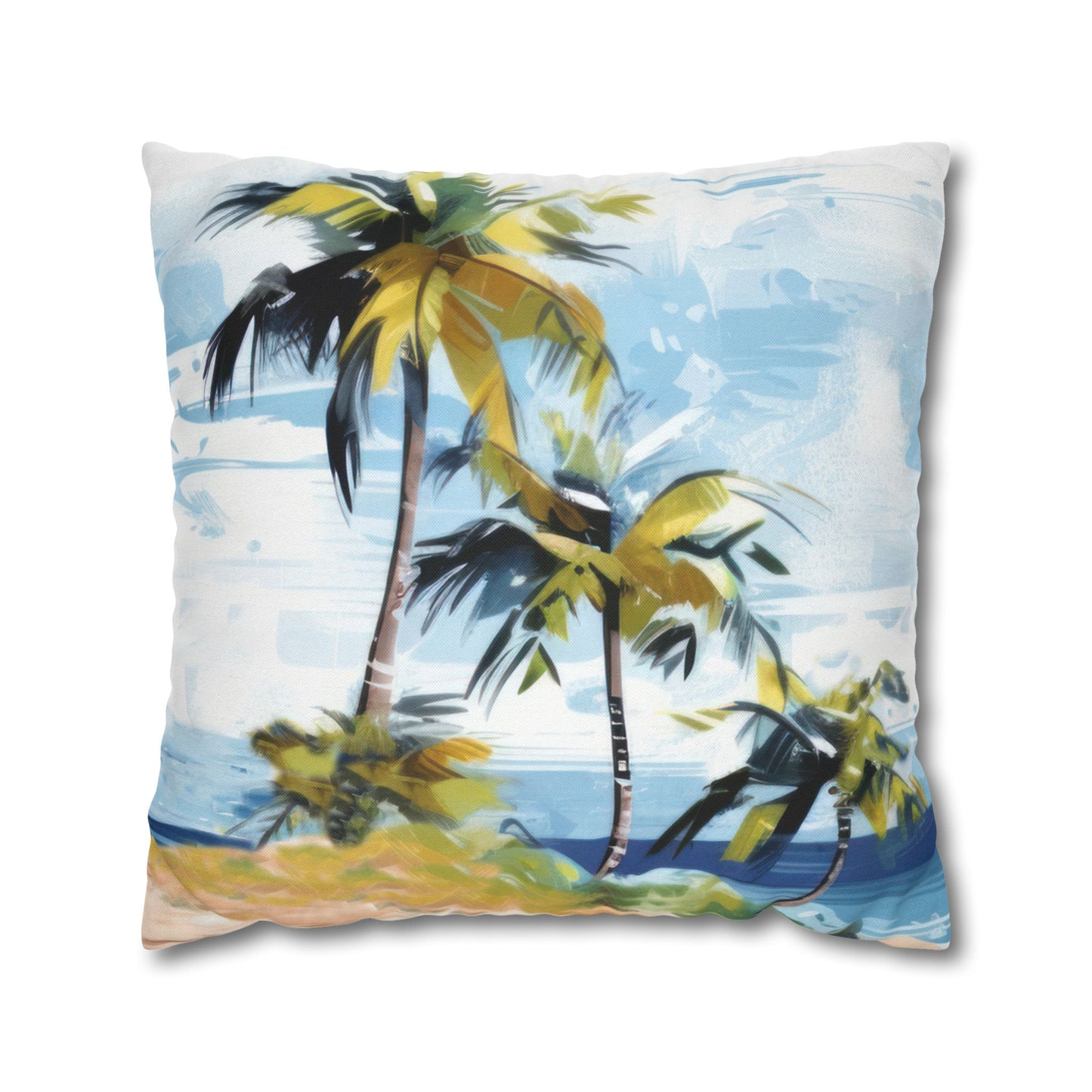 Tropical Retreat Printed Square Pillow Cover (no insert) - Multiple Sizes (14"x14", 16"x16", 18"x18", 20"x20"), Includes zipper closure