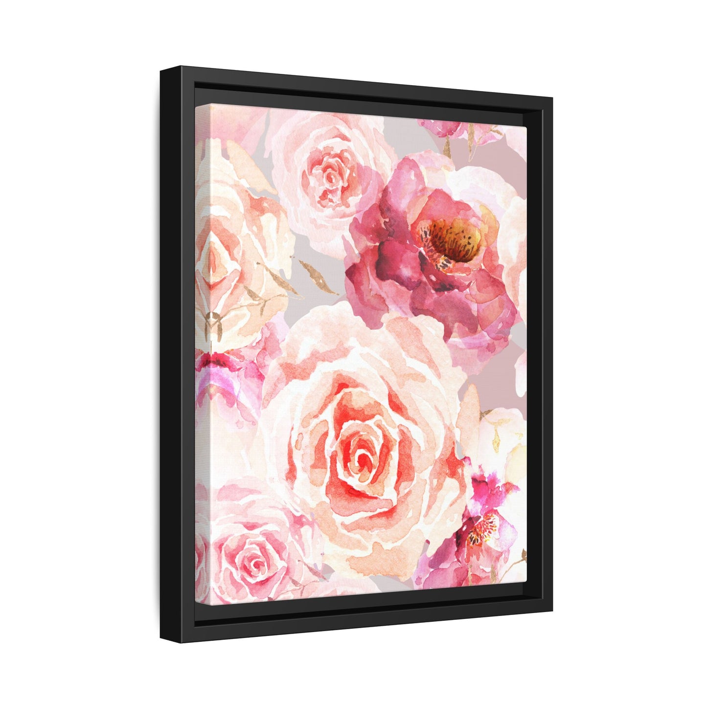 Bohemian Rose Framed Matte Canvas Art - Multiple Frame Colors & Size Options