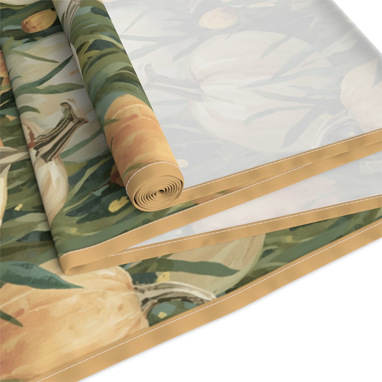 Pumpkin Patch Table Runner, 16" x 72" or 16" x 90" Sizes, Fall Table Decor, Thanksgiving Table Runner, Autumn Table Setting, Halloween Table Runner - Cotton Twill or Polyester material choices