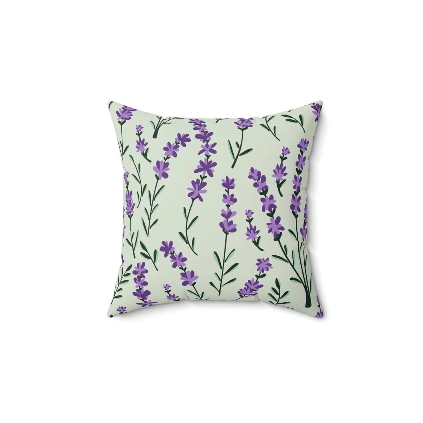 Lavender Sage Printed Square Pillow Cover with Insert - Multiple Sizes (14"x14", 16"x16", 18"x18", 20"x20"), Includes insert and zipper closure
