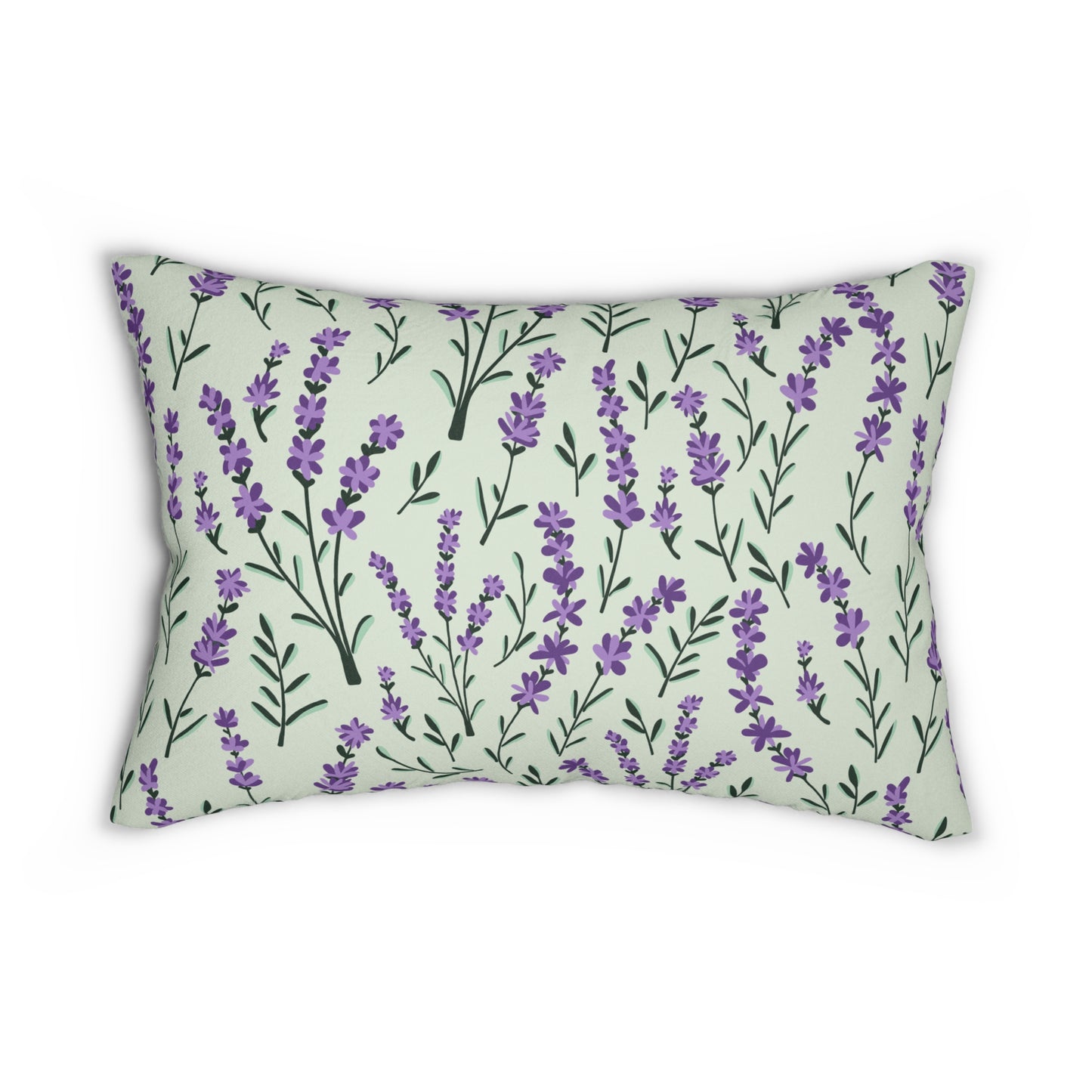 Lavender Sage Printed Lumbar Pillow with Insert (20" x 14") - Includes insert and zipper closure