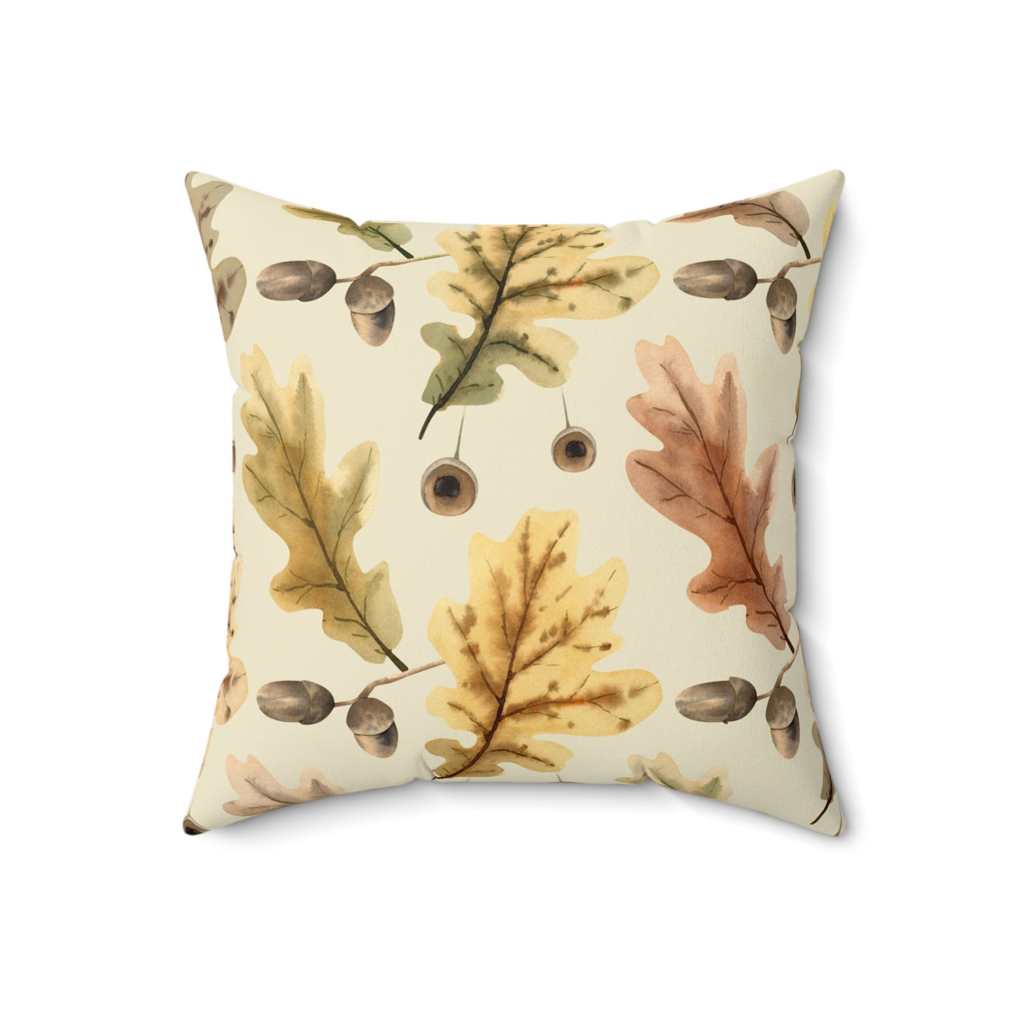 Oak Leaves Printed Square Pillow Cover with Insert - Multiple Sizes (14"x14", 16"x16", 18"x18", 20"x20"), Includes insert and zipper closure