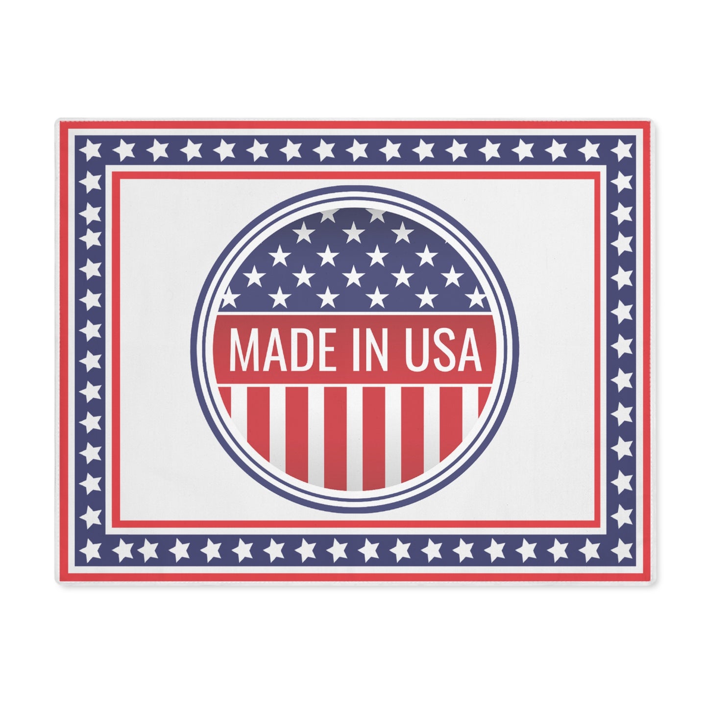 Made in USA Placemat - 18" × 14" Cotton Twill Patriotic Placemat, USA Love Table Decor, Independence Day, 4th of July, Patriotic Table Setting