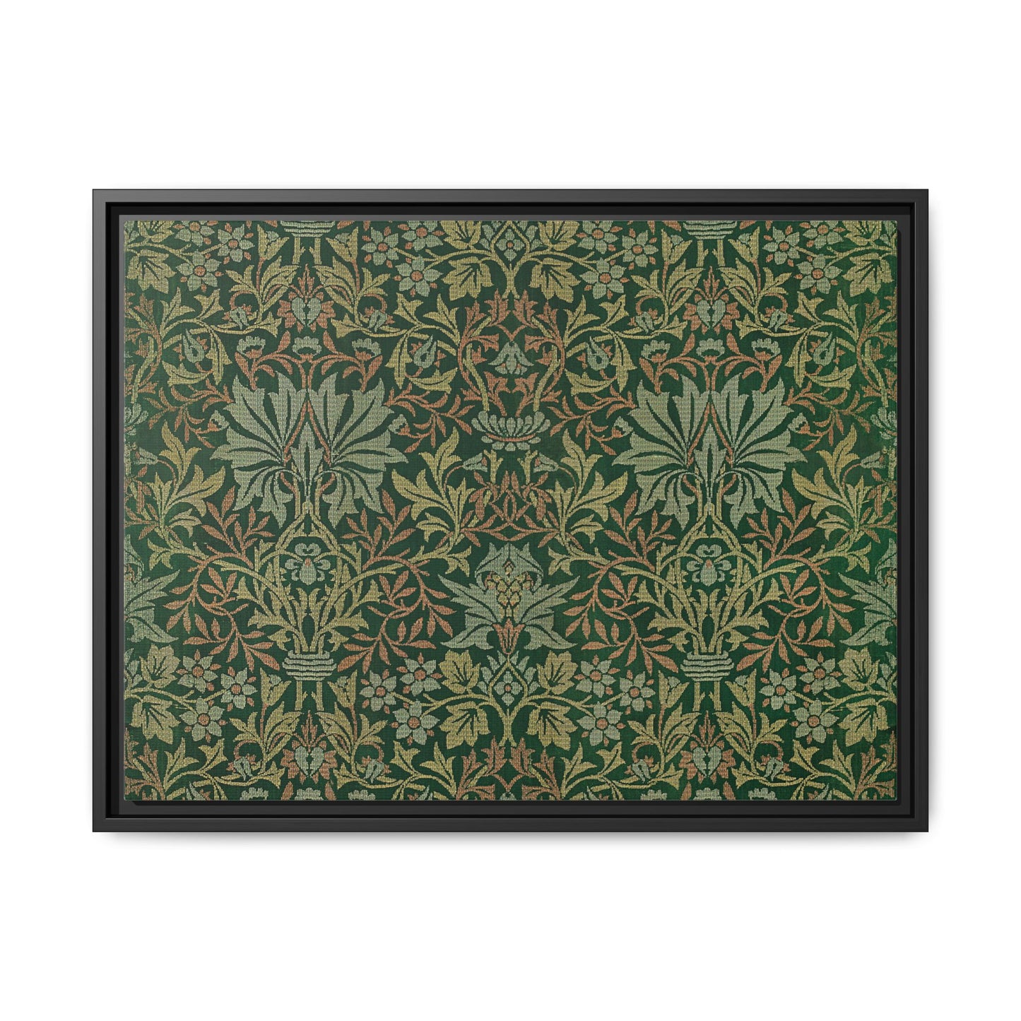 Flower Garden Framed Matte Canvas Art - Multiple Frame Colors & Size Options