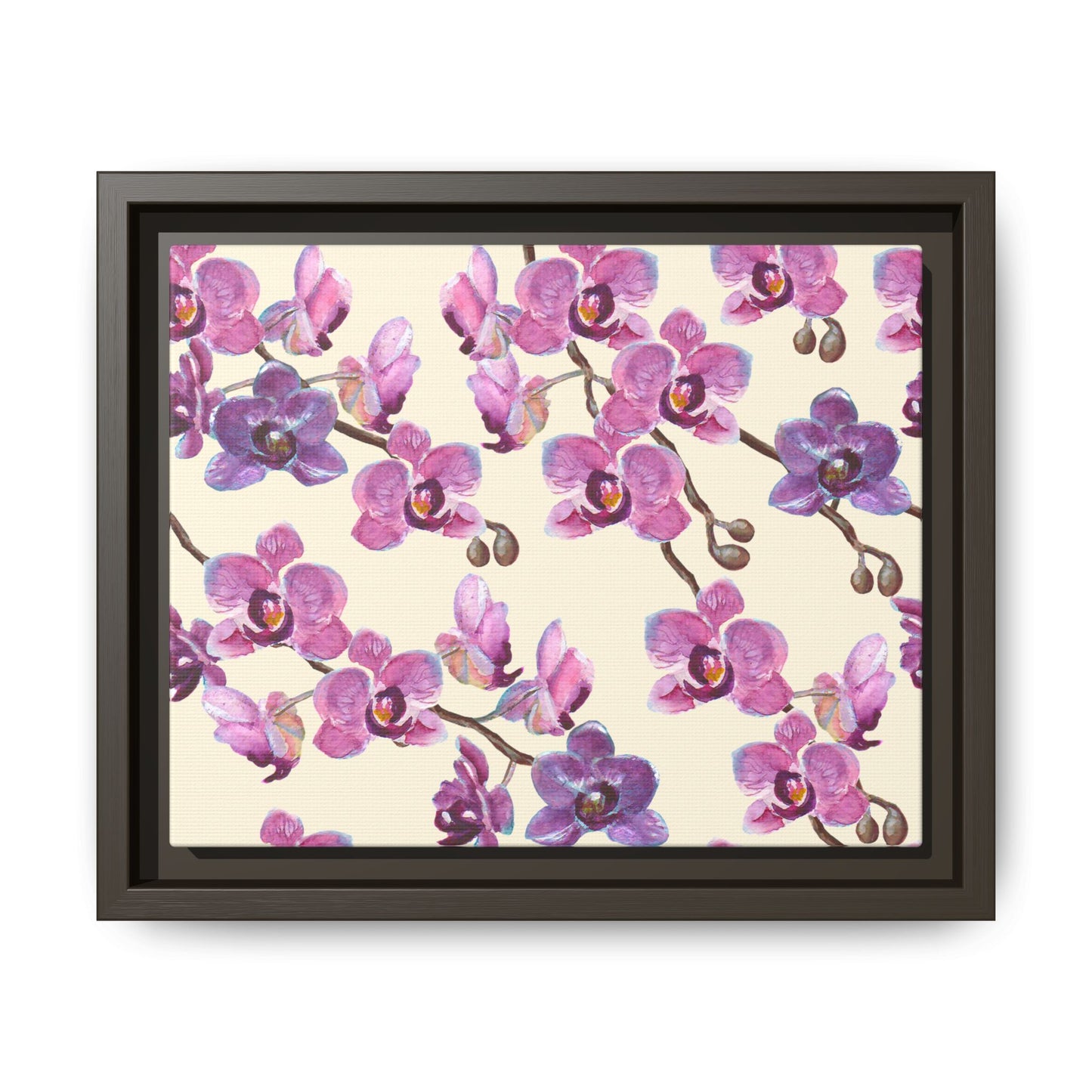 Vanilla Orchid Framed Matte Canvas Art - Multiple Frame Colors & Size Options