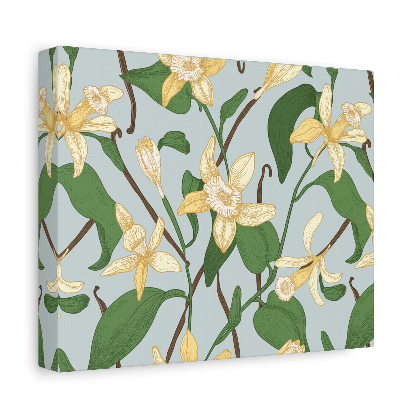 Vanilla Bean Canvas Art Print - Multiple Sizing Options - Vanilla Floral Canvas Wall Art, Botanical Home Decor, Spring Decoration, Gift for Her