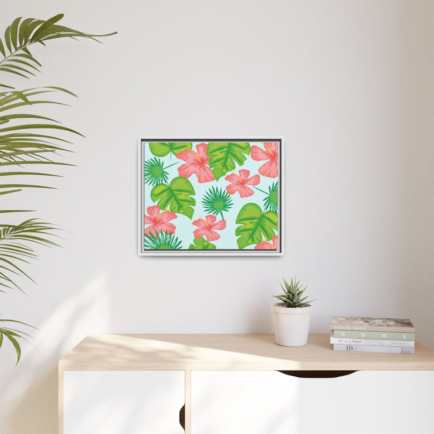 Tropical Island Framed Matte Canvas Art - Multiple Frame Colors & Size Options