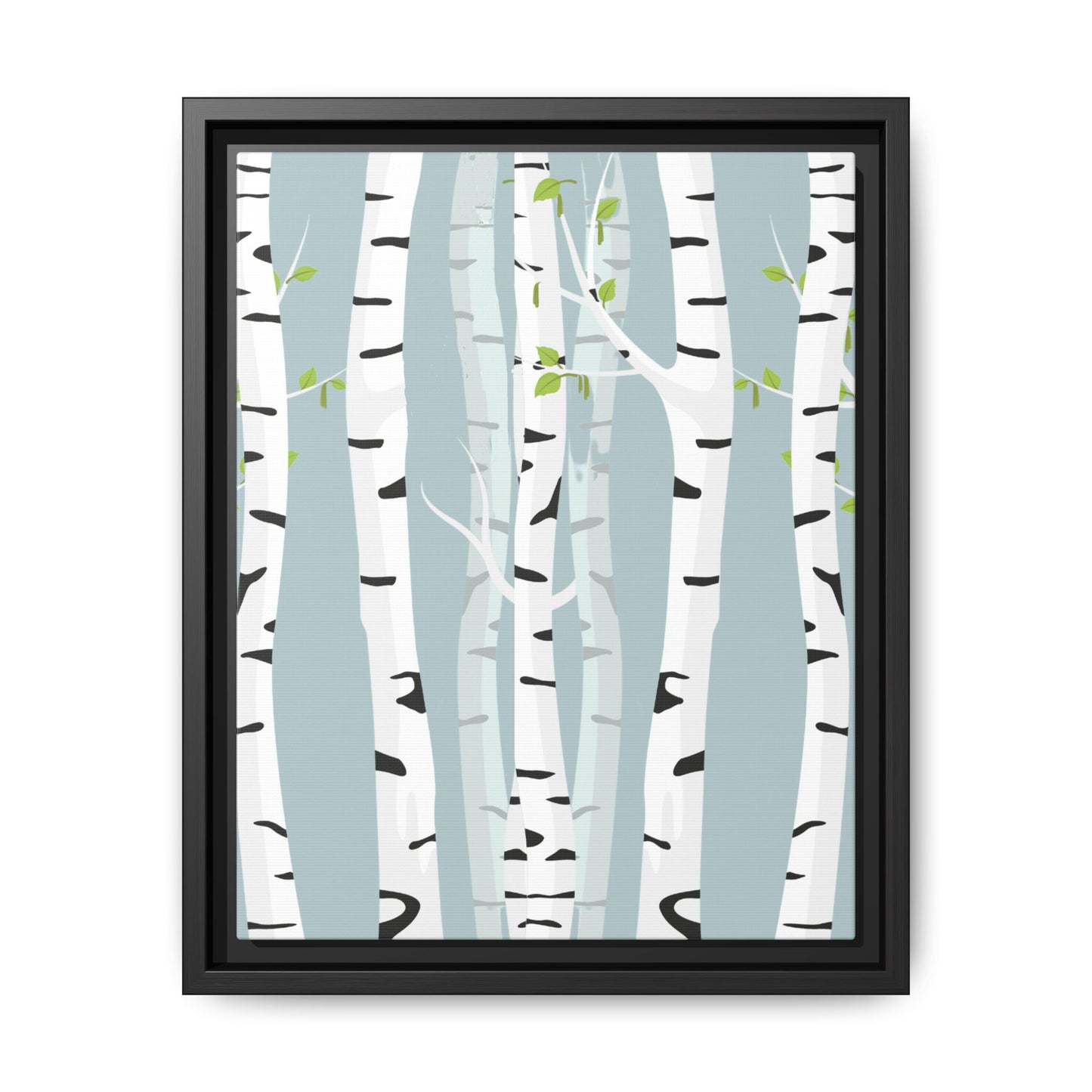 White Birch Framed Matte Canvas Art - Multiple Frame Colors & Size Options