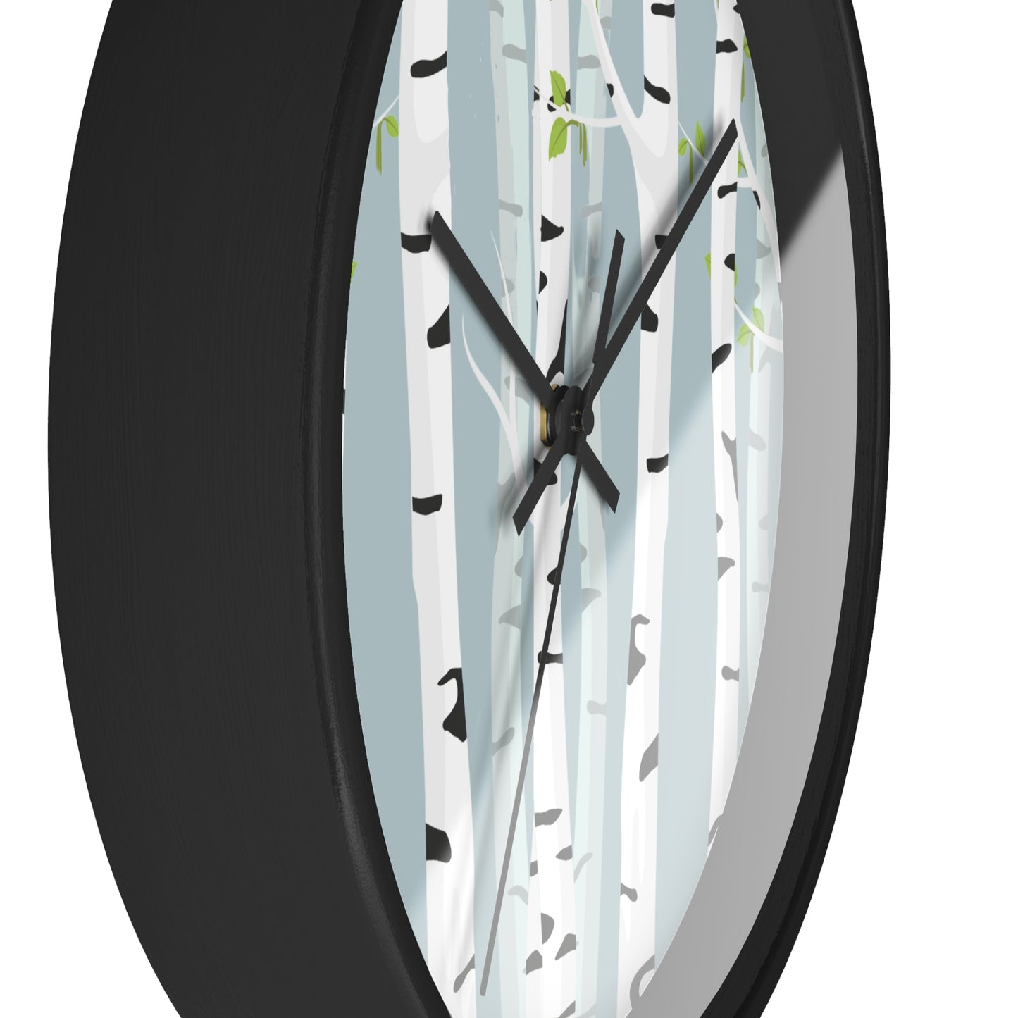 White Birch Wall Clock - Select from Black, White or Natural Wood Color