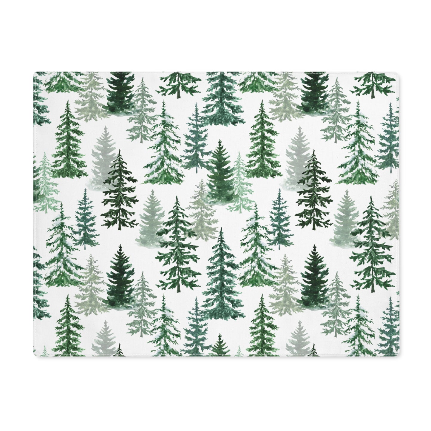 Fraser Fir Placemat - 18" × 14" Cotton Twill - Holiday / Christmas Placemat - Winter Forest Pattern Placemat, Christmas Table Decor, Holiday Dining Table Setting - Price for 1 Placemat