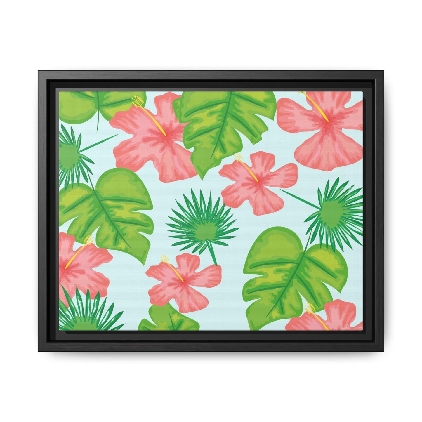 Tropical Island Framed Matte Canvas Art - Multiple Frame Colors & Size Options