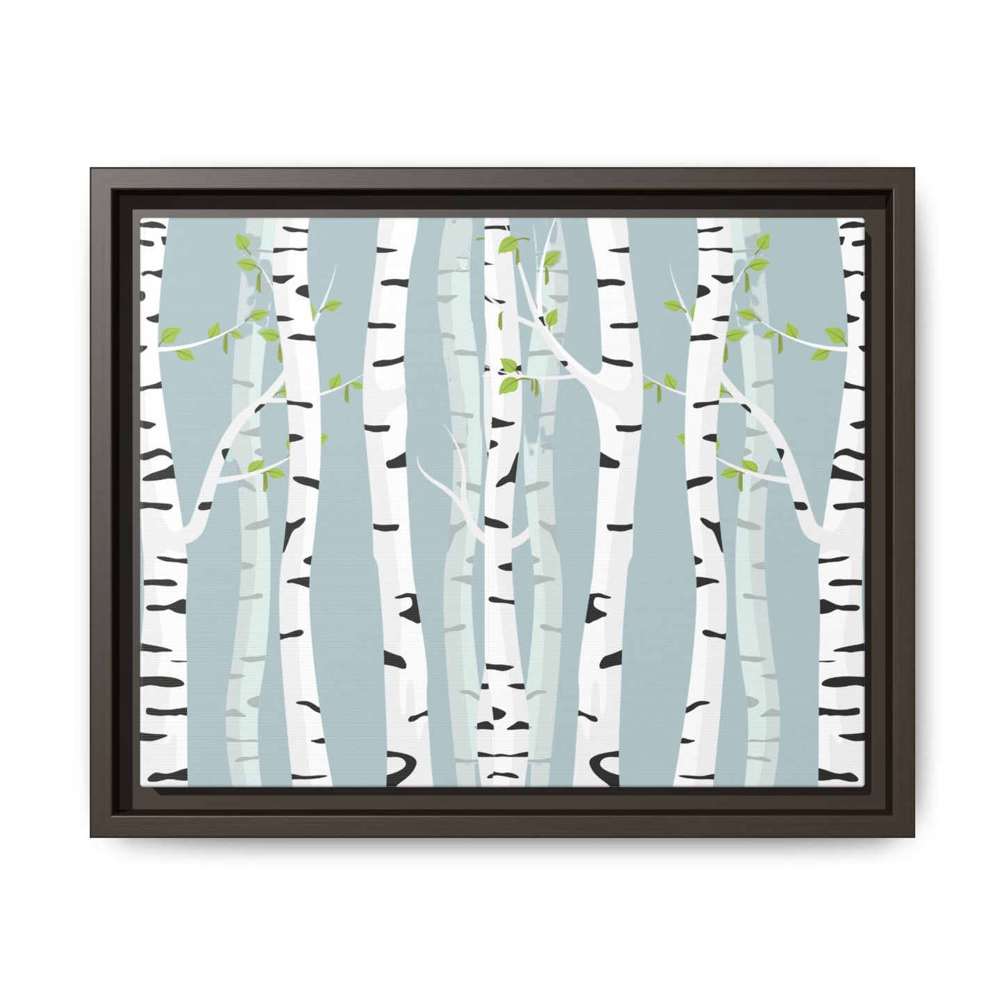White Birch Framed Matte Canvas Art - Multiple Frame Colors & Size Options