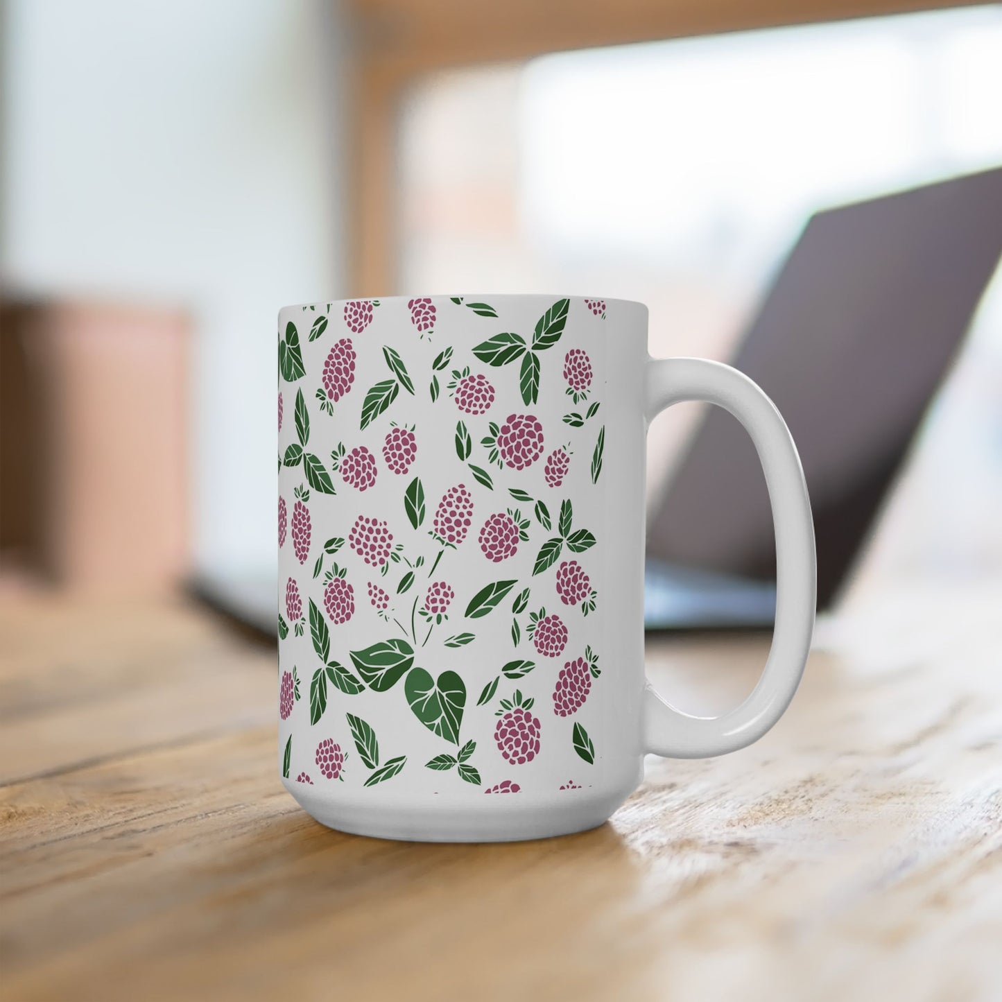 Pink Berry Ceramic Mug - 11 oz. & 15 oz. options