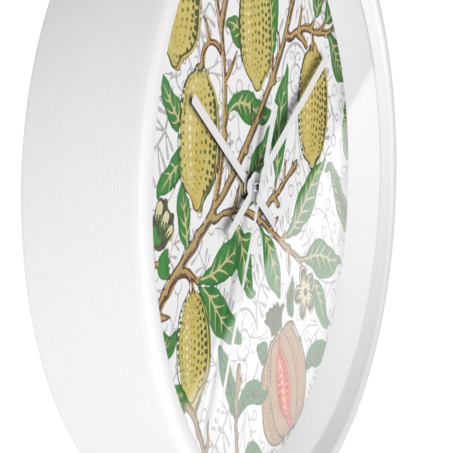 Lemon Verbena Wall Clock - Select from Black, White or Natural Wood Color