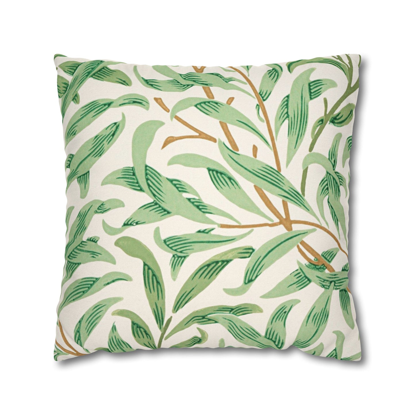 Willow Boughs Printed Square Pillow Cover (No Insert) - Multiple Sizes (14"x14", 16"x16", 18"x18", 20"x20"), Includes zipper closure