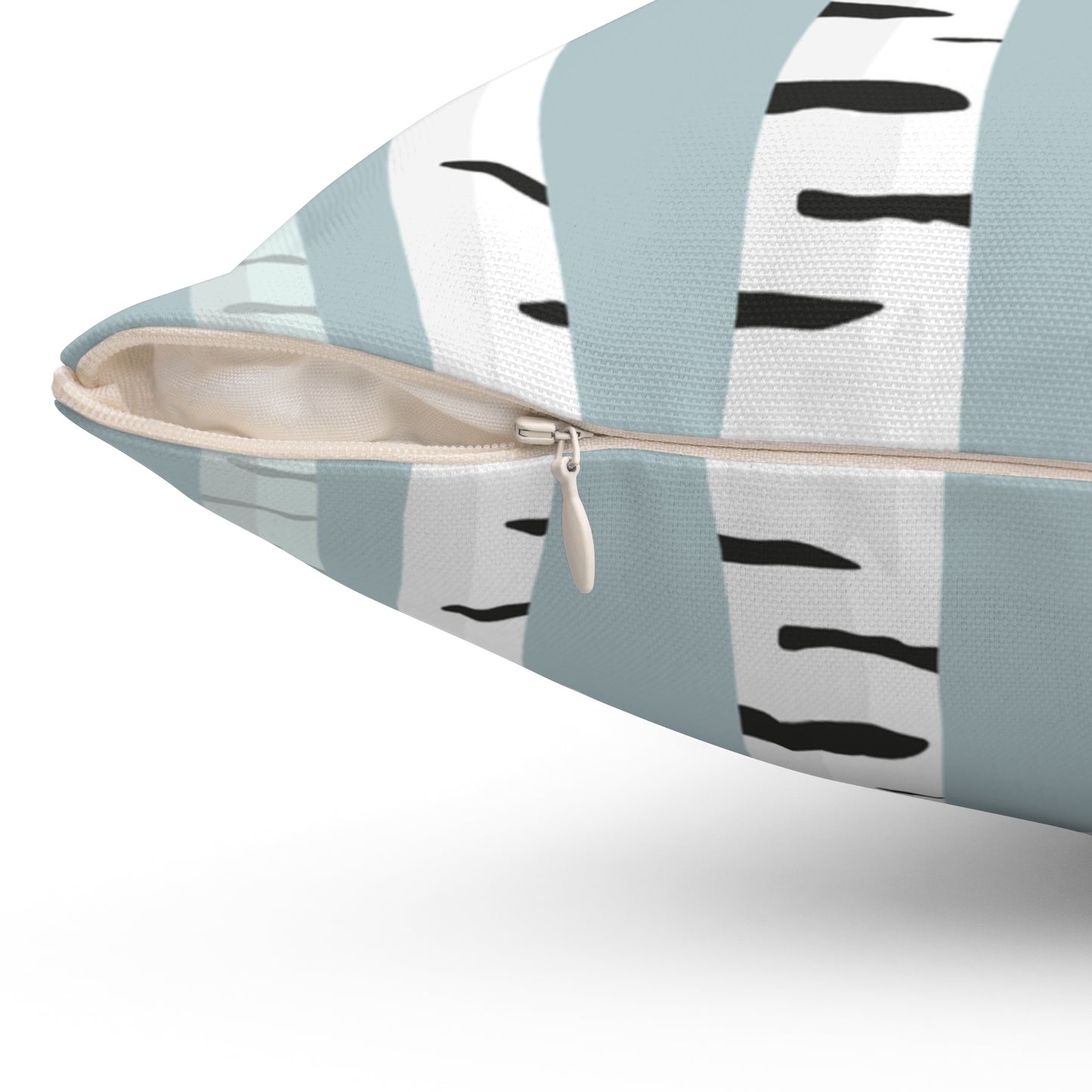 White Birch Printed Square Pillow Cover with Insert - Multiple Sizes (14"x14", 16"x16", 18"x18", 20"x20"), Includes insert and zipper closure