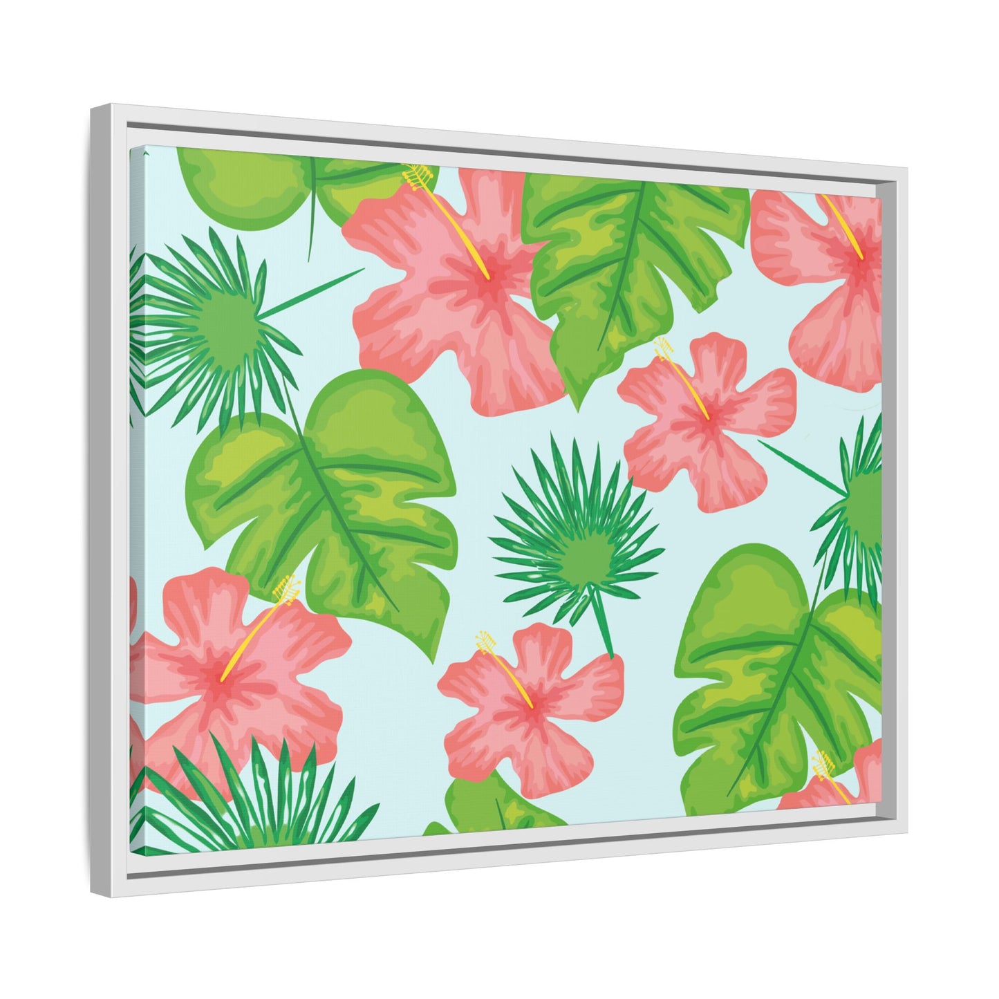 Tropical Island Framed Matte Canvas Art - Multiple Frame Colors & Size Options