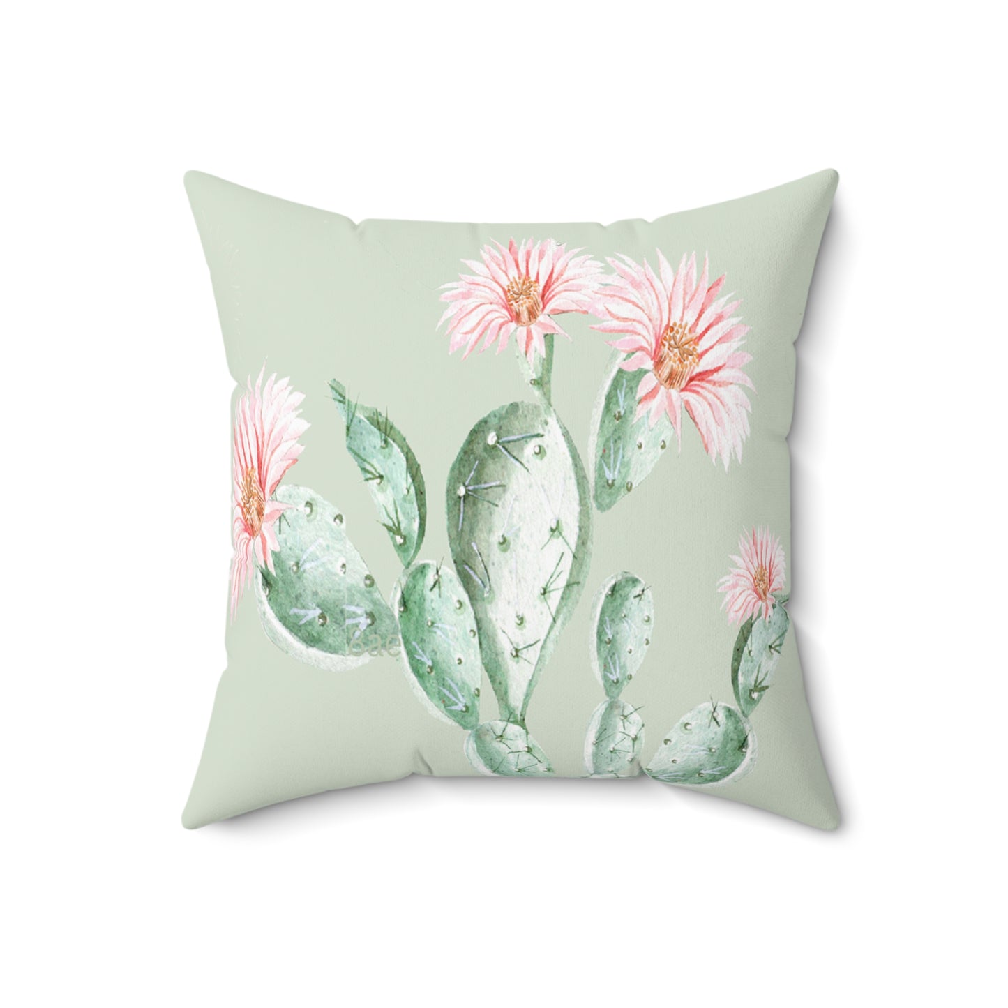Cactus Flower Printed Square Pillow Cover with Insert - Multiple Sizes (14"x14", 16"x16", 18"x18", 20"x20"), Includes insert and zipper closure