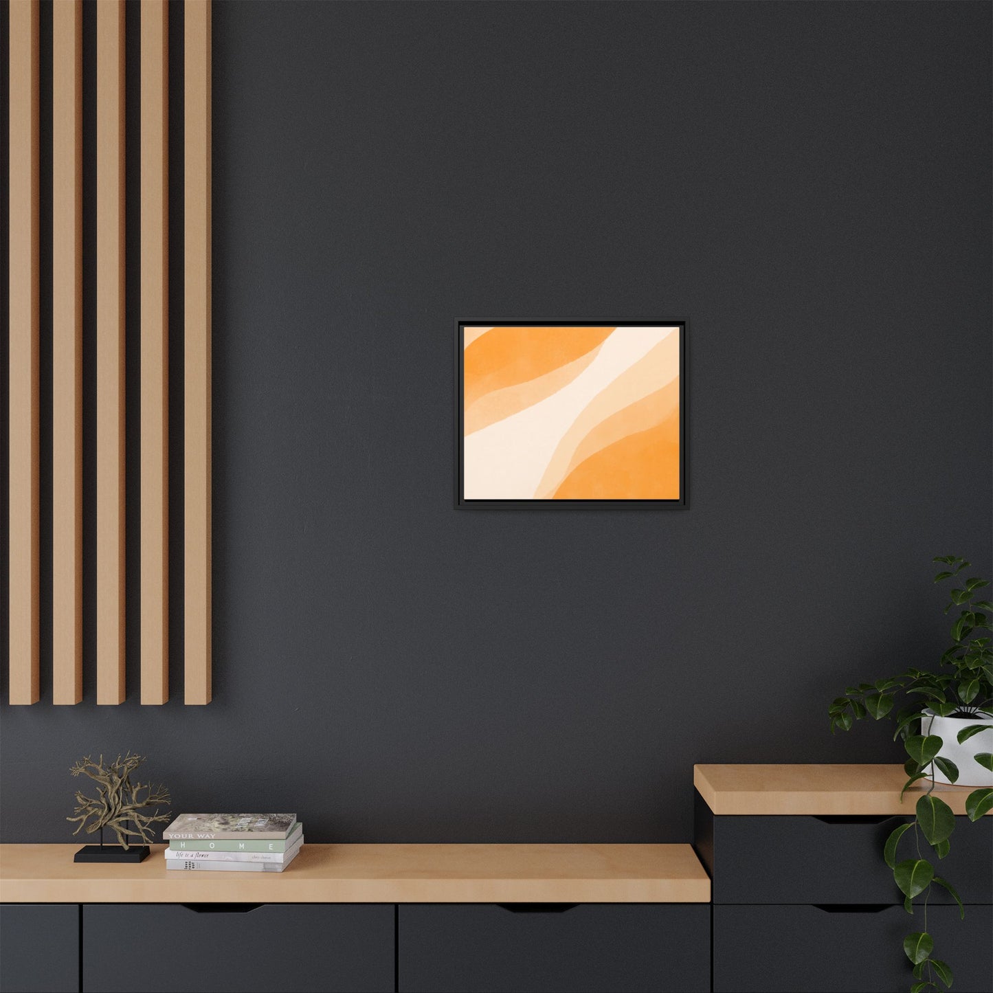 Orange Creamsicle Framed Matte Canvas Art - Multiple Frame Colors & Size Options