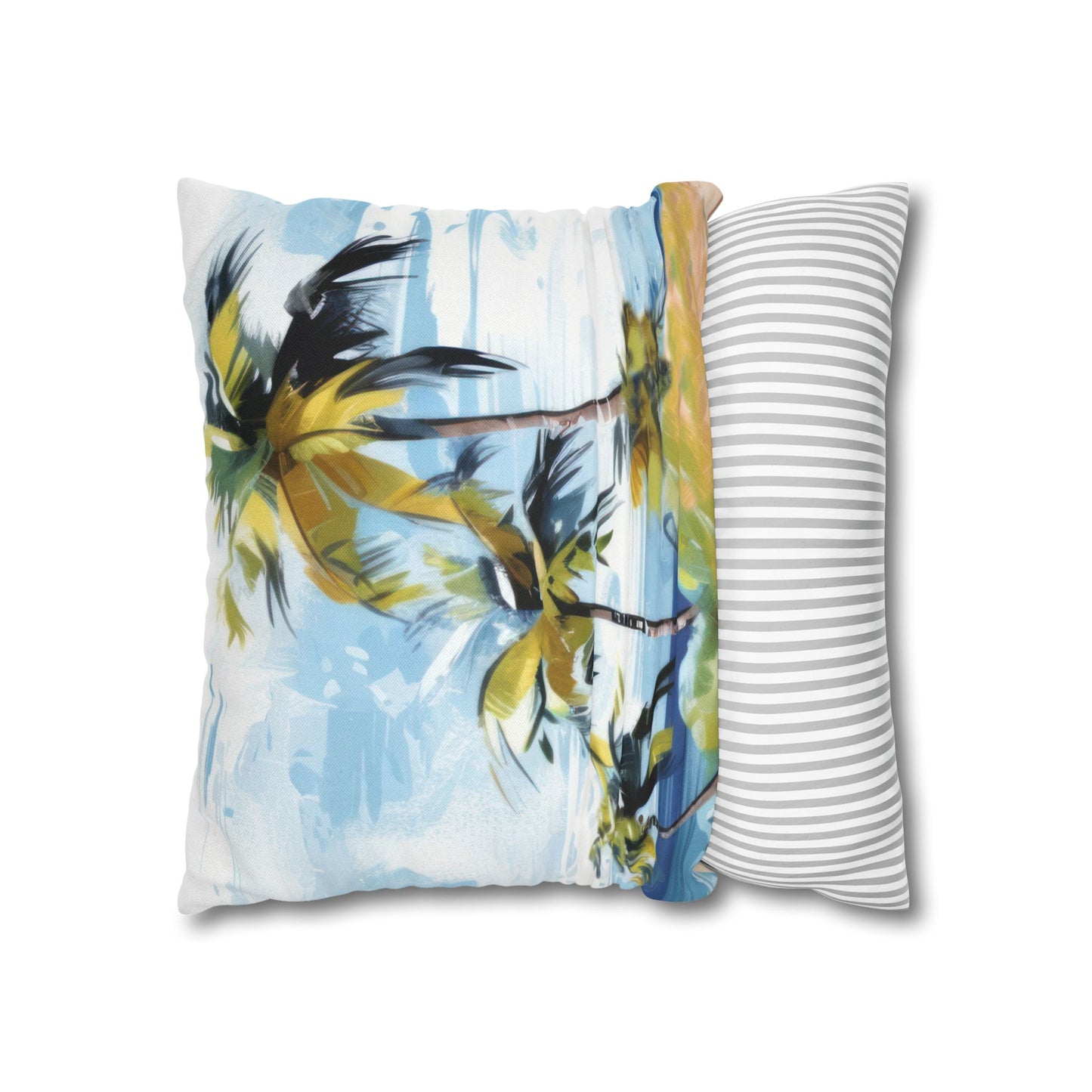 Tropical Retreat Printed Square Pillow Cover (no insert) - Multiple Sizes (14"x14", 16"x16", 18"x18", 20"x20"), Includes zipper closure