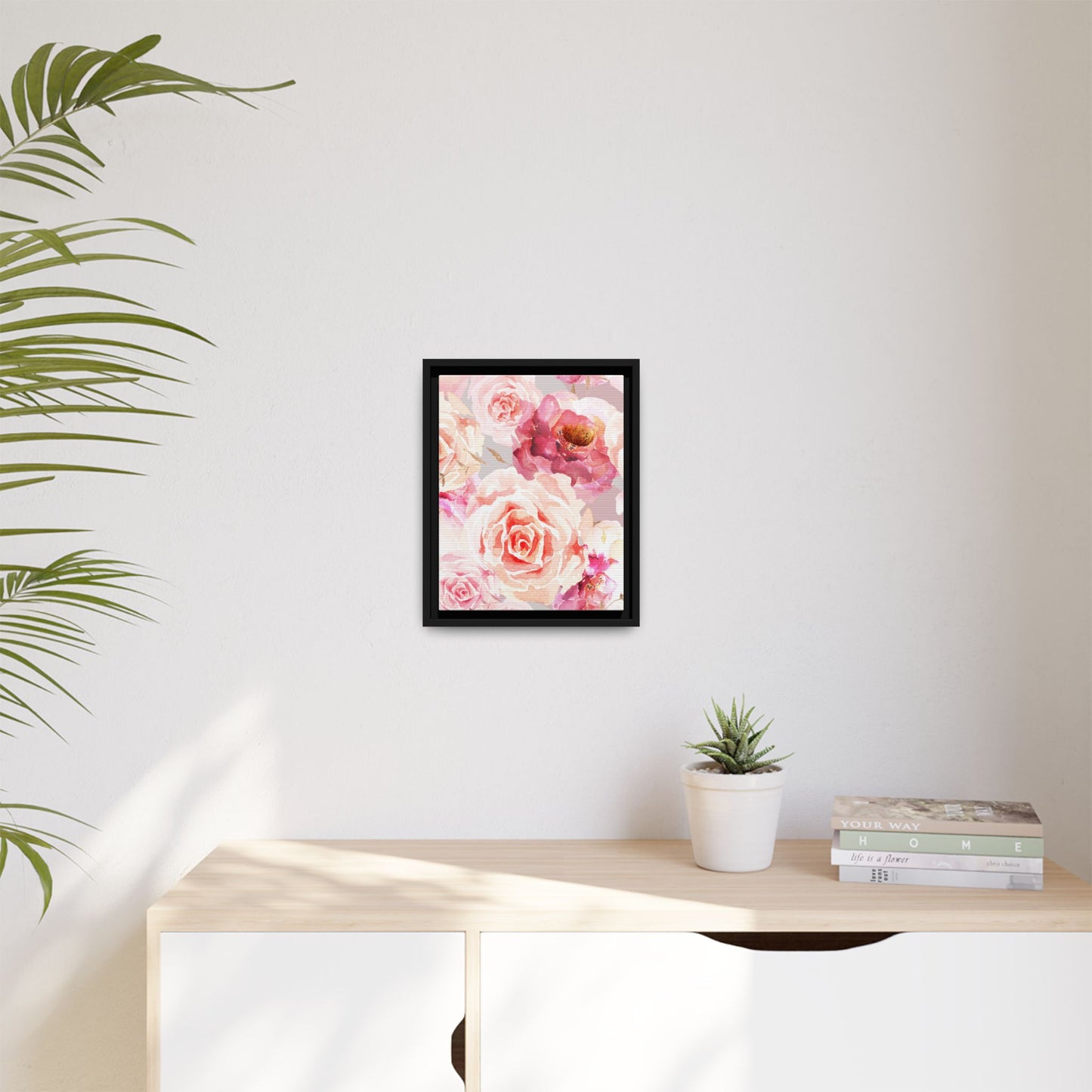Bohemian Rose Framed Matte Canvas Art - Multiple Frame Colors & Size Options