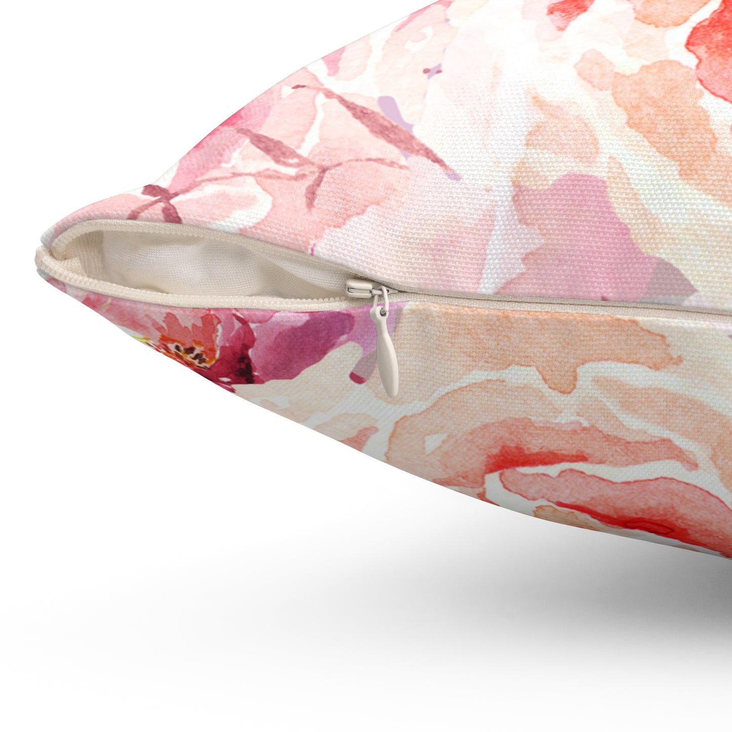 Bohemian Rose Printed Square Pillow Cover with Insert - Multiple Sizes (14"x14", 16"x16", 18"x18", 20"x20"), Includes insert and zipper closure