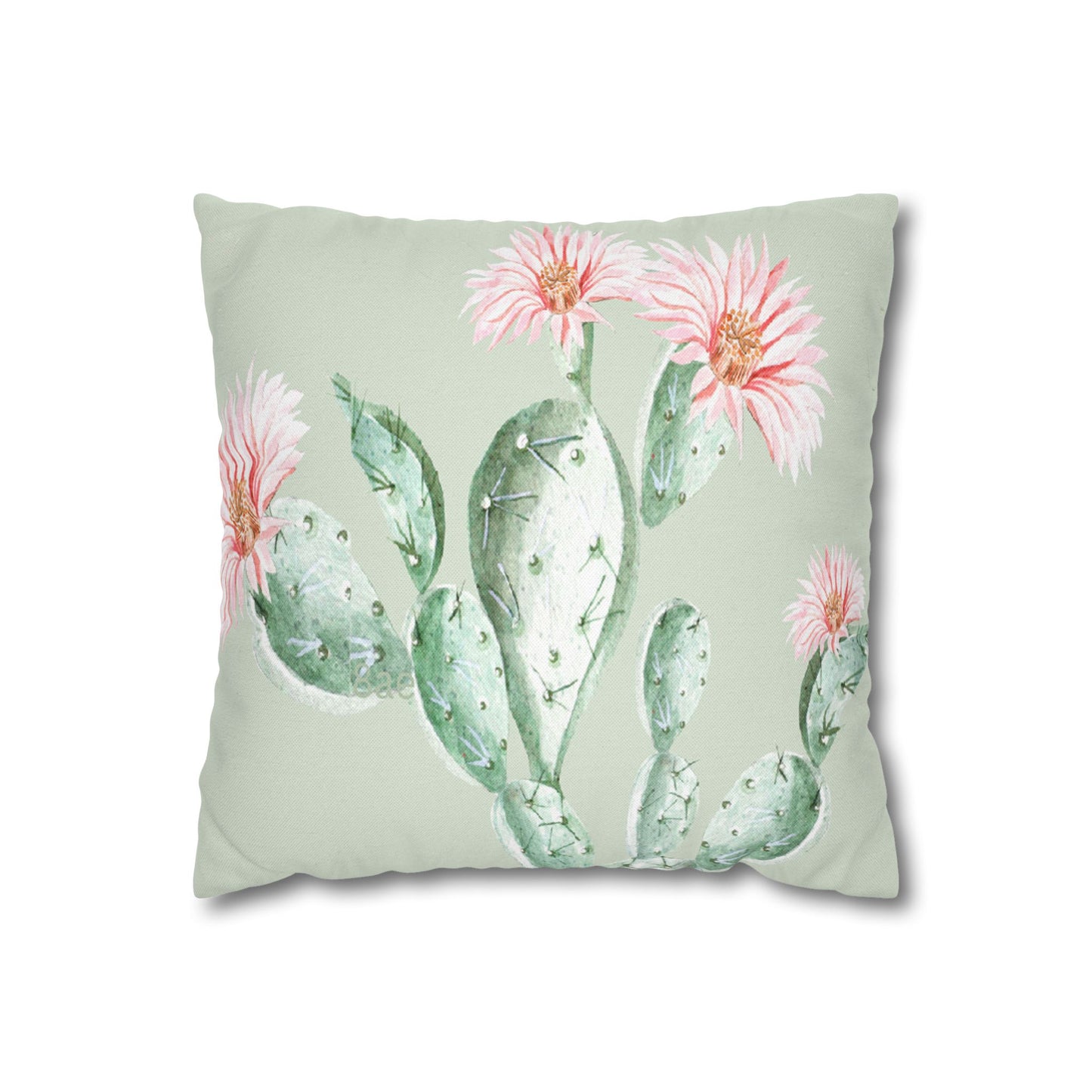 Cactus Flower Printed Square Pillow Cover (no insert) - Multiple Sizes (14"x14", 16"x16", 18"x18", 20"x20"), Includes zipper closure
