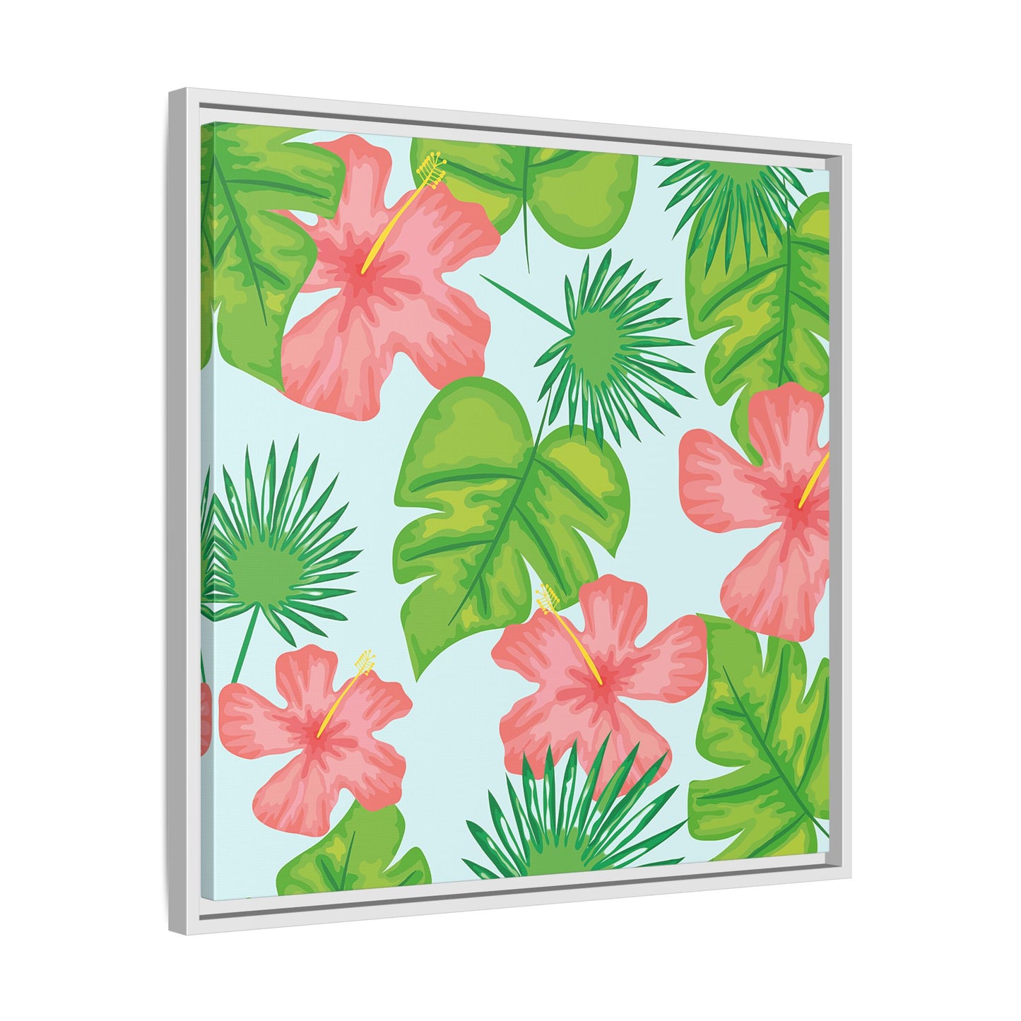 Tropical Island Framed Matte Canvas Art - Multiple Frame Colors & Size Options