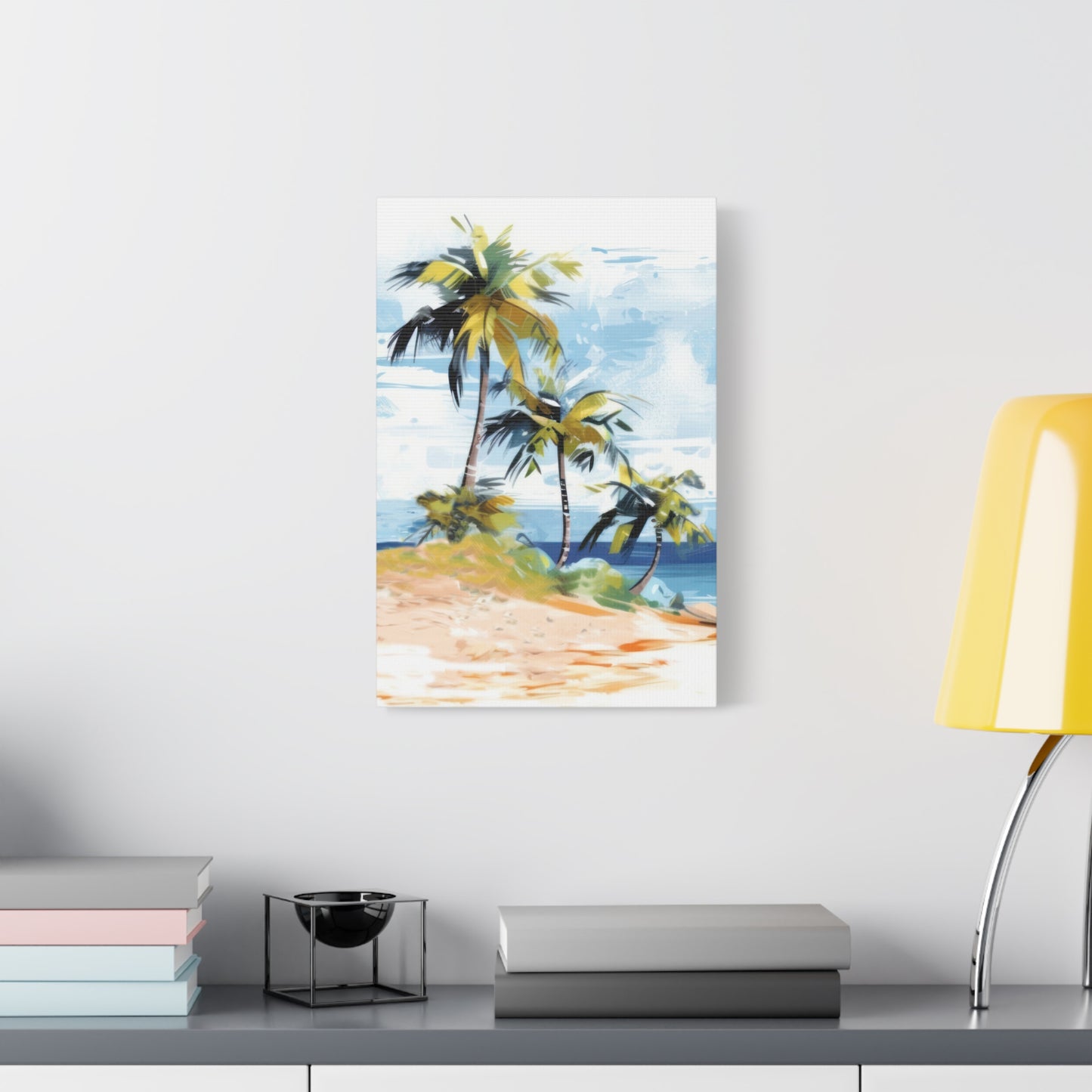 Tropical Retreat Canvas Wall Art Print - Multiple Sizing Options - Tropical Canvas Print, Coastal Wall Art, Beach Decor, Palm Tree Artwork