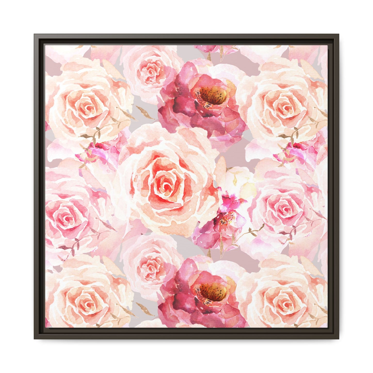 Bohemian Rose Framed Matte Canvas Art - Multiple Frame Colors & Size Options