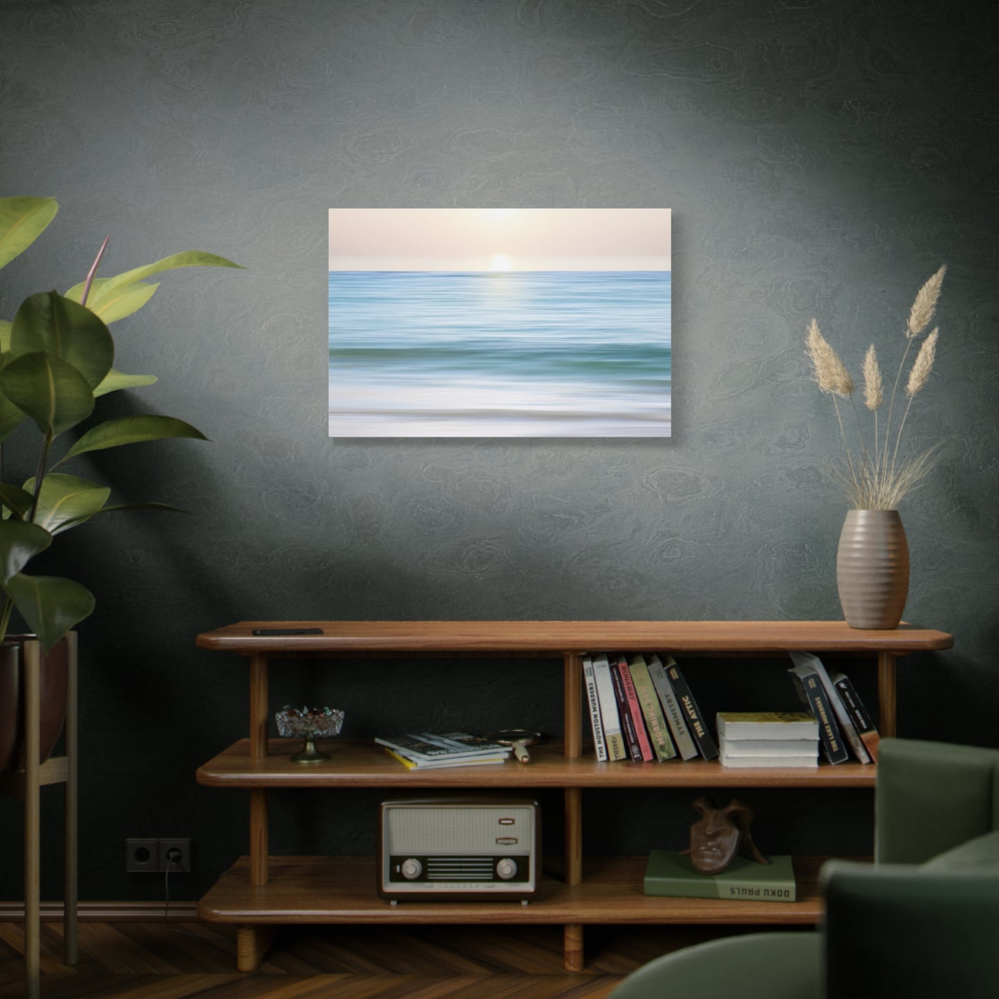 Coastal Cottage Sunset Canvas Art Wall Print - Multiple Sizing Options- Serene Ocean Canvas Wall Art, Coastal Decor, Beach House Wall Art, Living Room Decor, Gift for Ocean Lovers