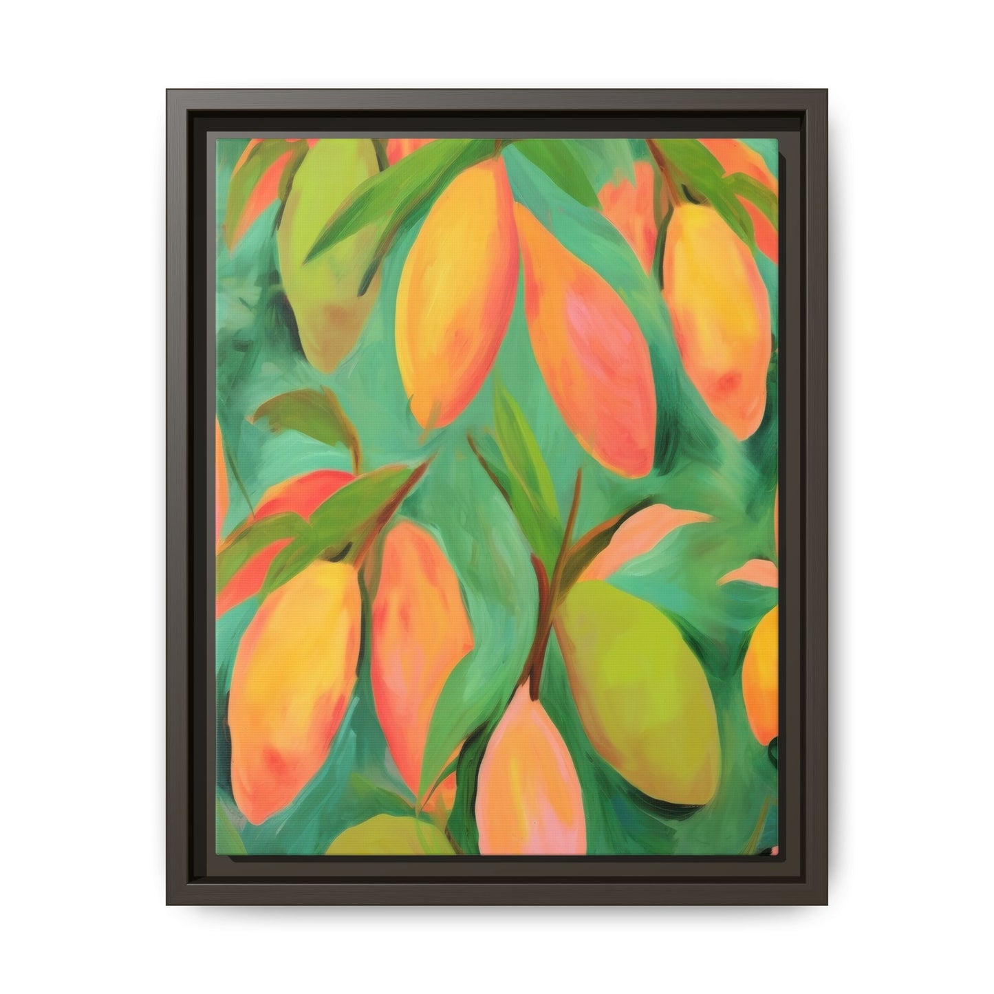 Mangoes Framed Matte Canvas Art - Multiple Frame Color & Size Options