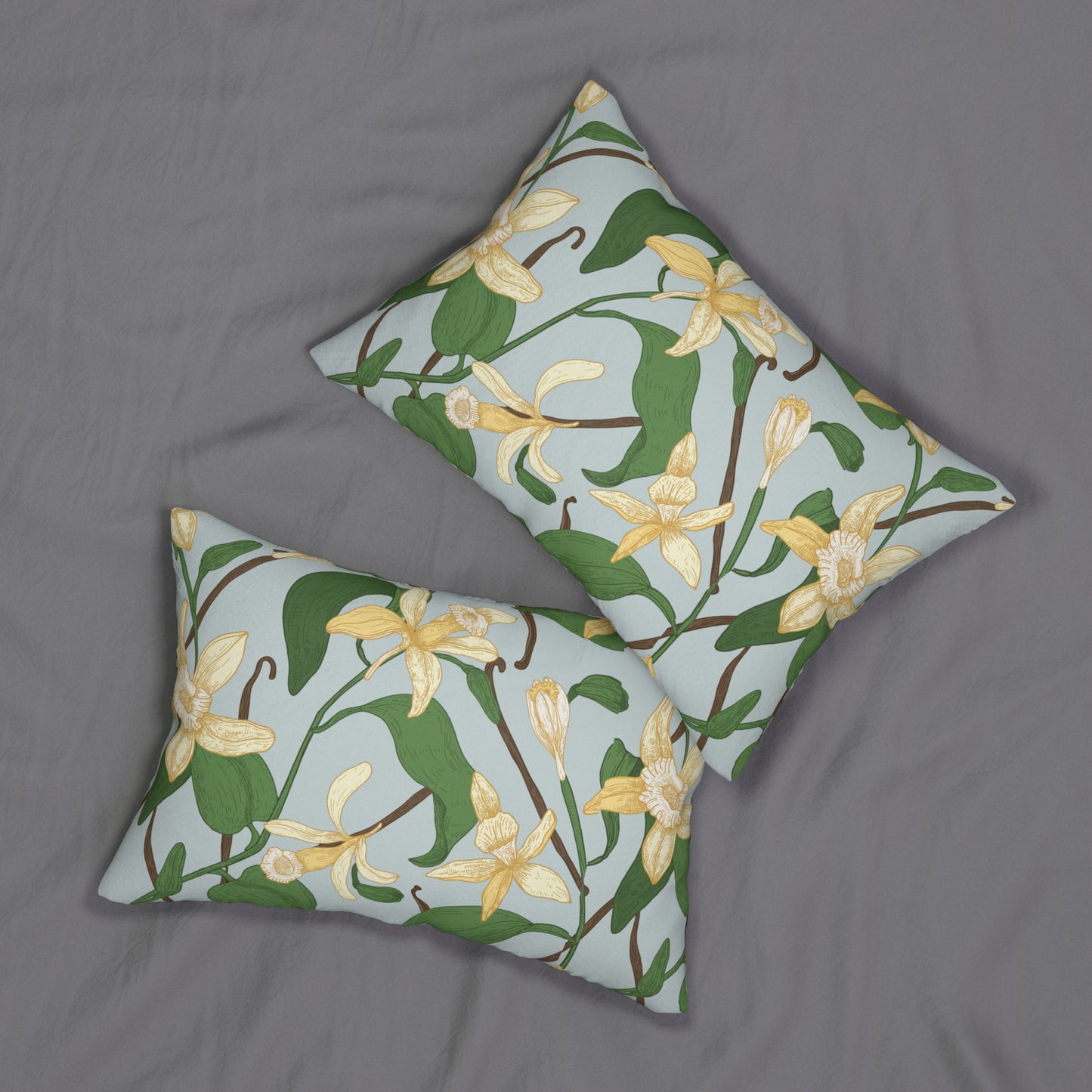 Vanilla Bean Printed Lumbar Pillow with Insert (20" x 14") - Includes insert and zipper closure