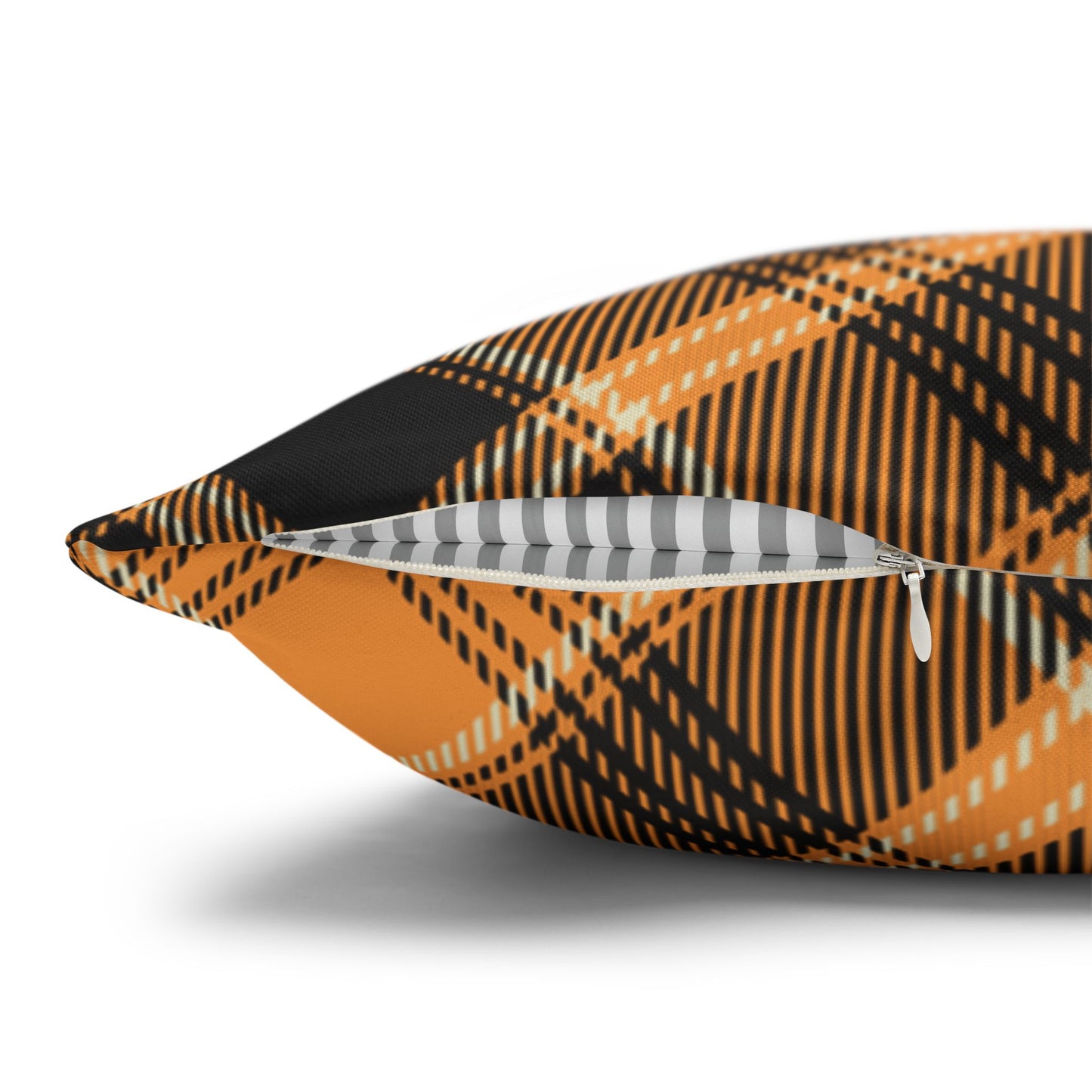 Halloween Plaid Pillow Cover (no insert) - Multiple Sizes (14"x14", 16"x16", 18"x18", 20"x20") Autumn Fall Plaid Pillowcase, Halloween Home Decor, Seasonal Cushion Cover, Perfect for Thanksgiving and Fall Decor, Home Gift for Halloween
