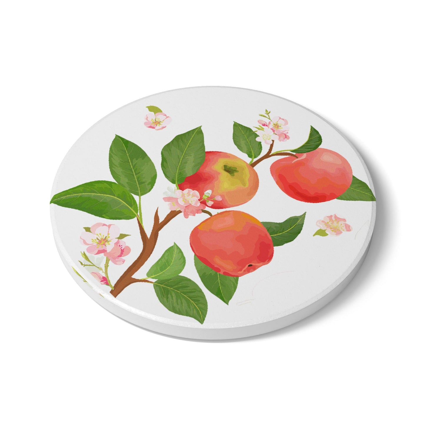 Apple Harvest - Ceramic Tile Coaster, Cork Backed - Round or Square Size Choices, Perfect for Apple Home Decor & Gifts - Priced per coaster