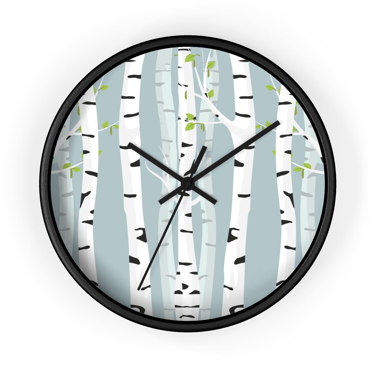 White Birch Wall Clock - Select from Black, White or Natural Wood Color