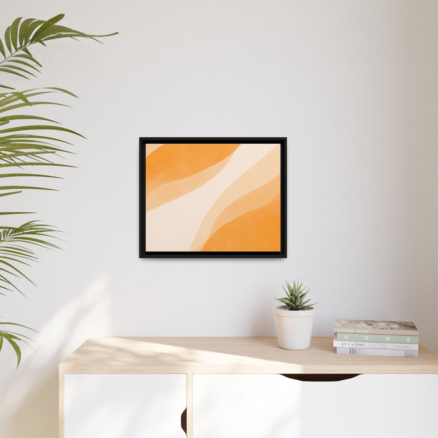 Orange Creamsicle Framed Matte Canvas Art - Multiple Frame Colors & Size Options