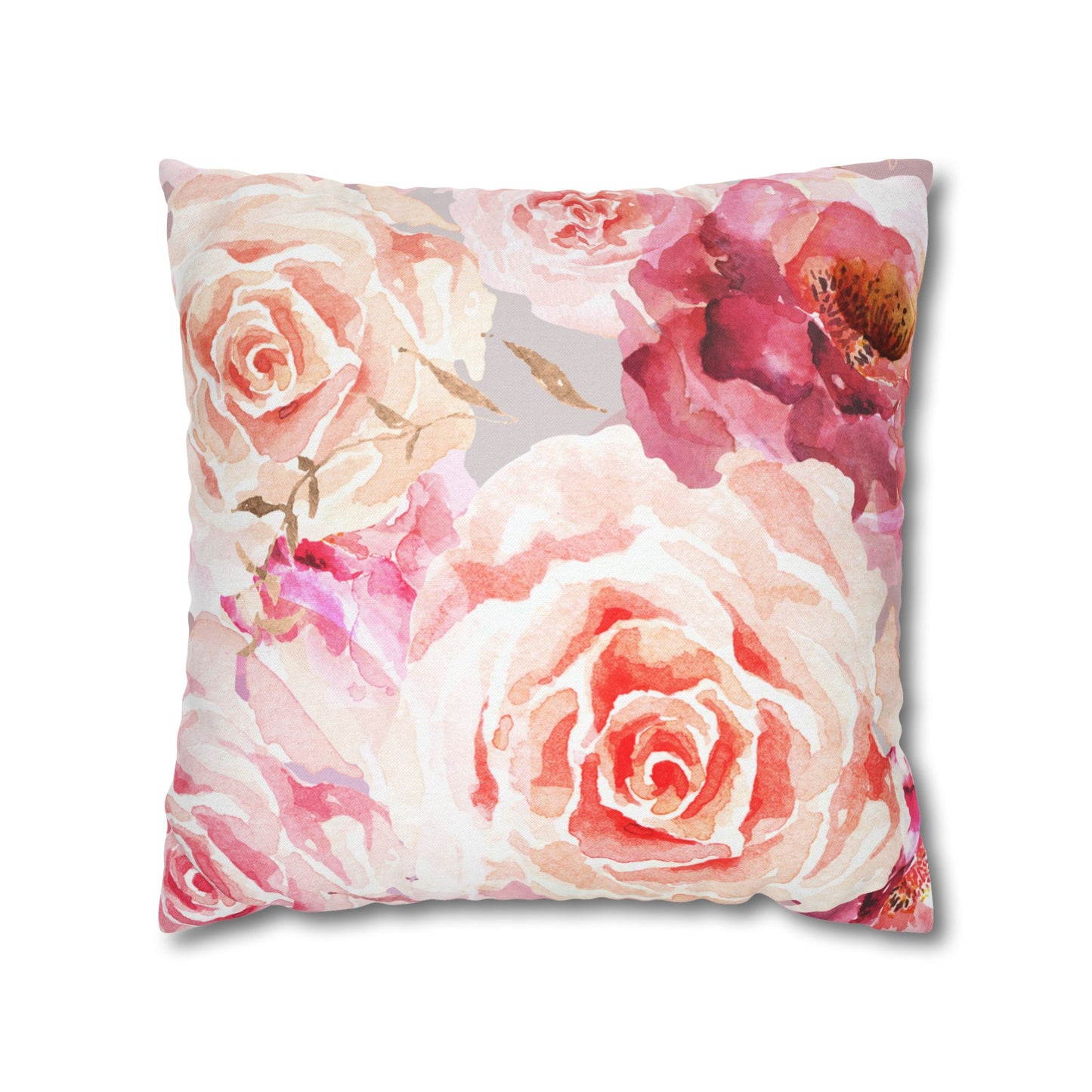 Bohemian Rose Printed Square Pillow Cover (no insert) - Multiple Sizes (14"x14", 16"x16", 18"x18", 20"x20"), Includes zipper closure
