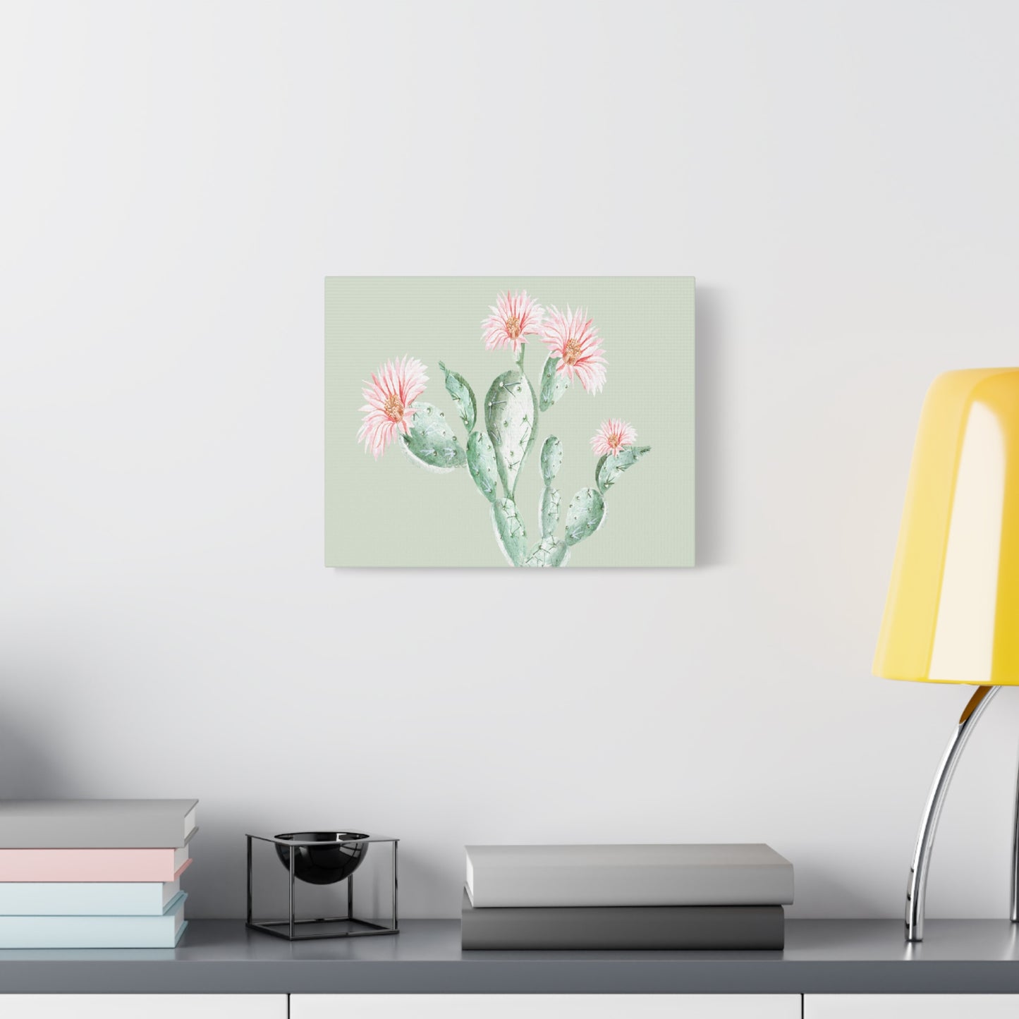 Cactus Flower Canvas Art Wall Print - Multiple Sizing Options - Cactus Floral Art Canvas, Western Home Decor, Nature Lovers Gift, Cactus Artwork
