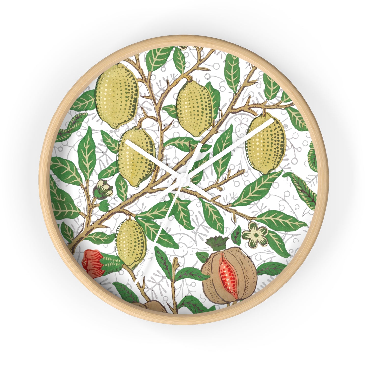 Lemon Verbena Wall Clock - Select from Black, White or Natural Wood Color