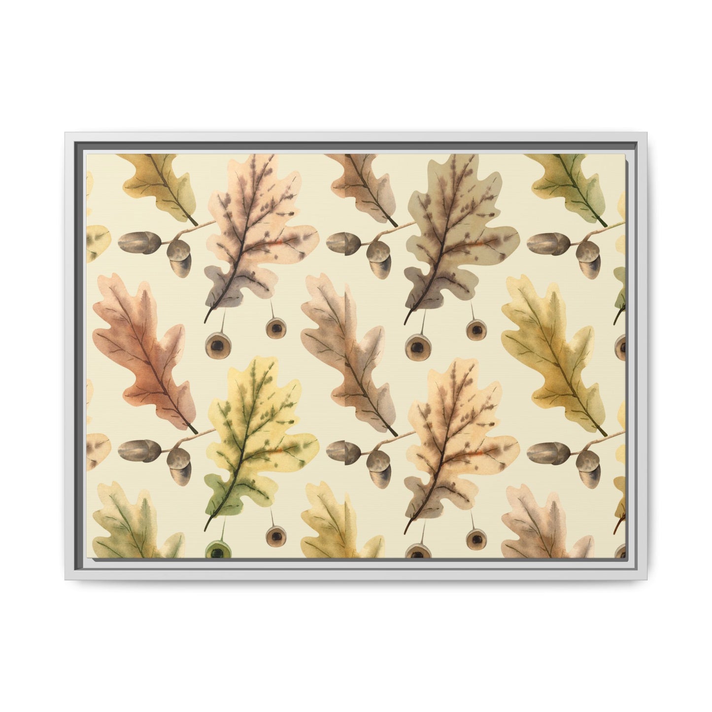 Oak Leaves Framed Matte Canvas Art - Multiple Frame Colors & Size Options