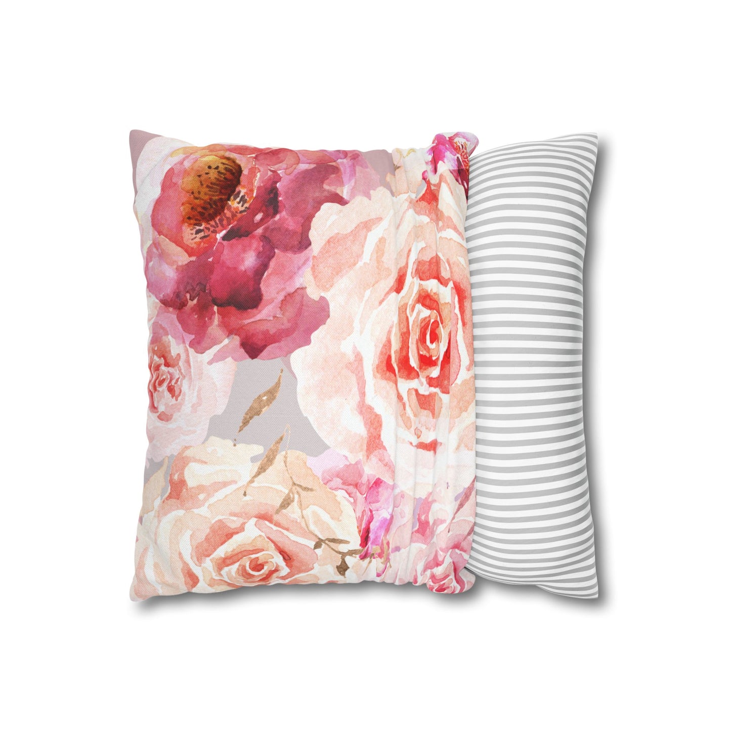 Bohemian Rose Printed Square Pillow Cover (no insert) - Multiple Sizes (14"x14", 16"x16", 18"x18", 20"x20"), Includes zipper closure
