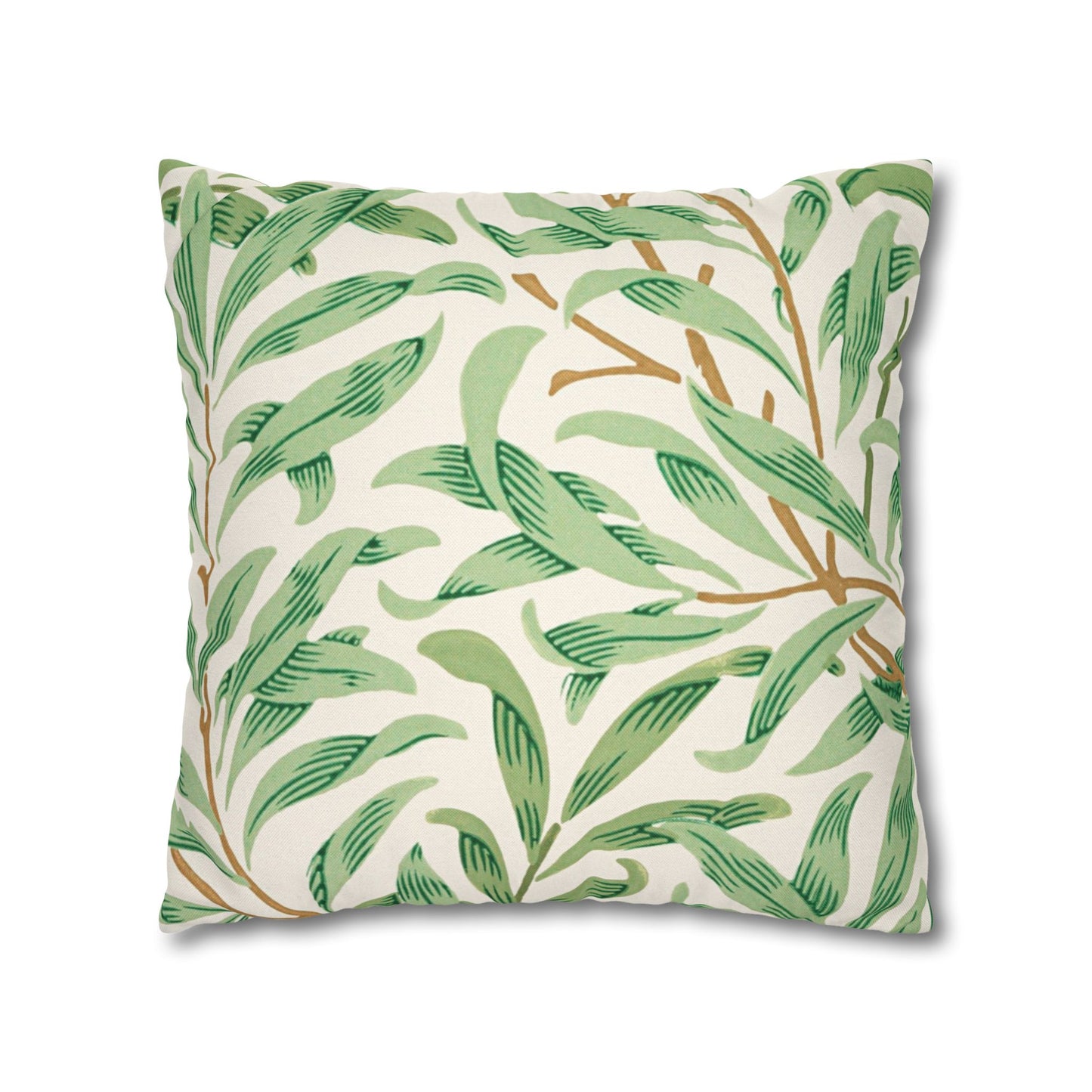 Willow Boughs Printed Square Pillow Cover (No Insert) - Multiple Sizes (14"x14", 16"x16", 18"x18", 20"x20"), Includes zipper closure